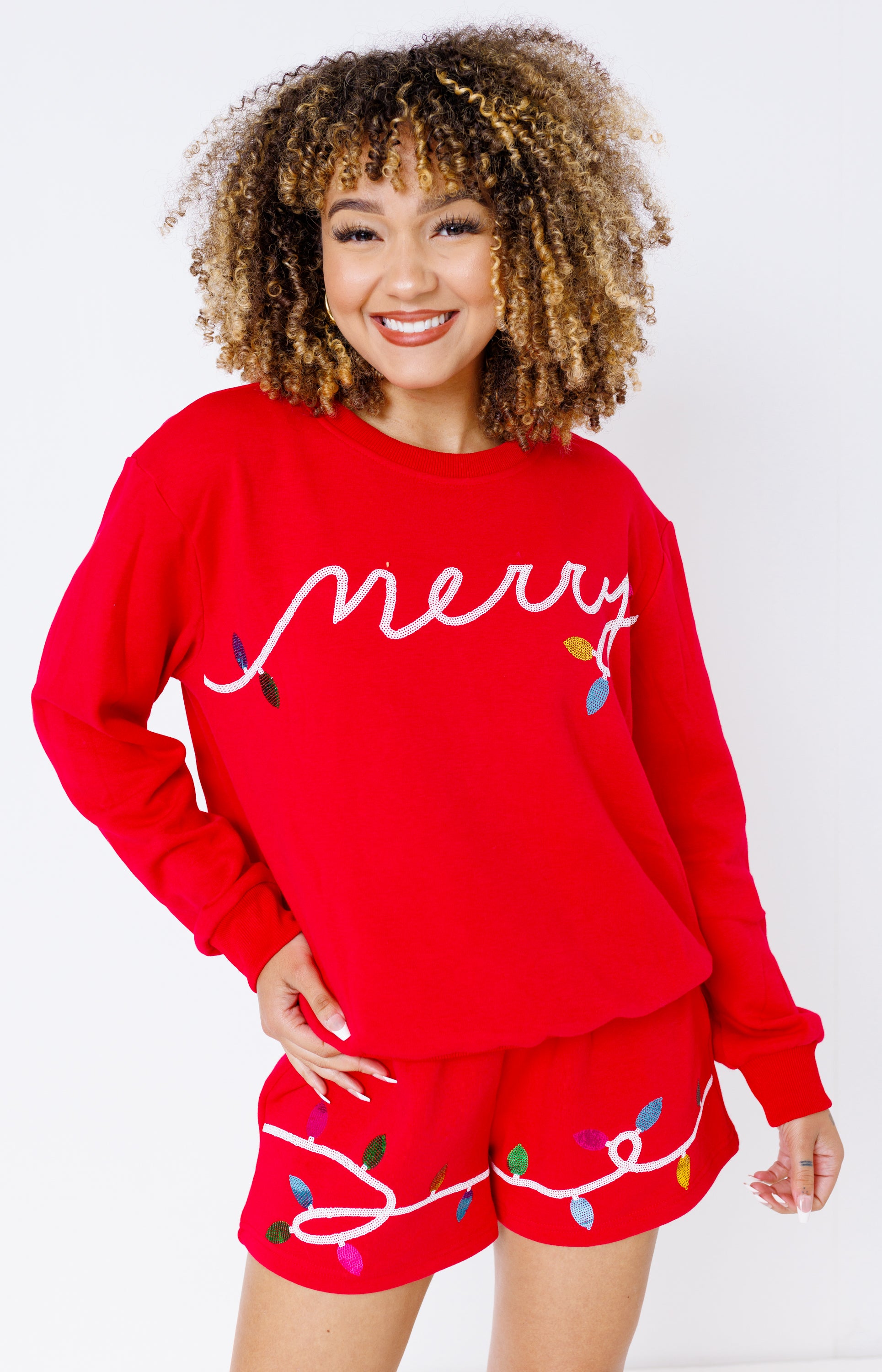 Merry Sweater Set, RED