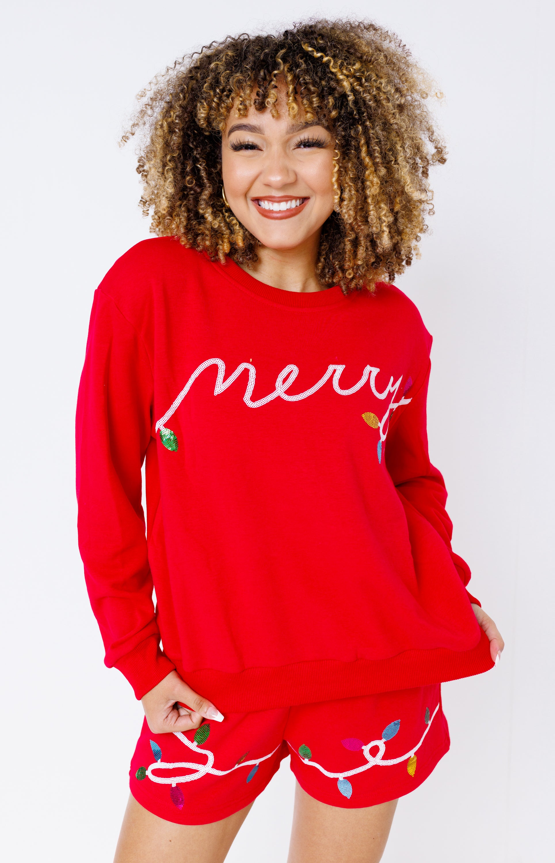 Merry Sweater Set, RED