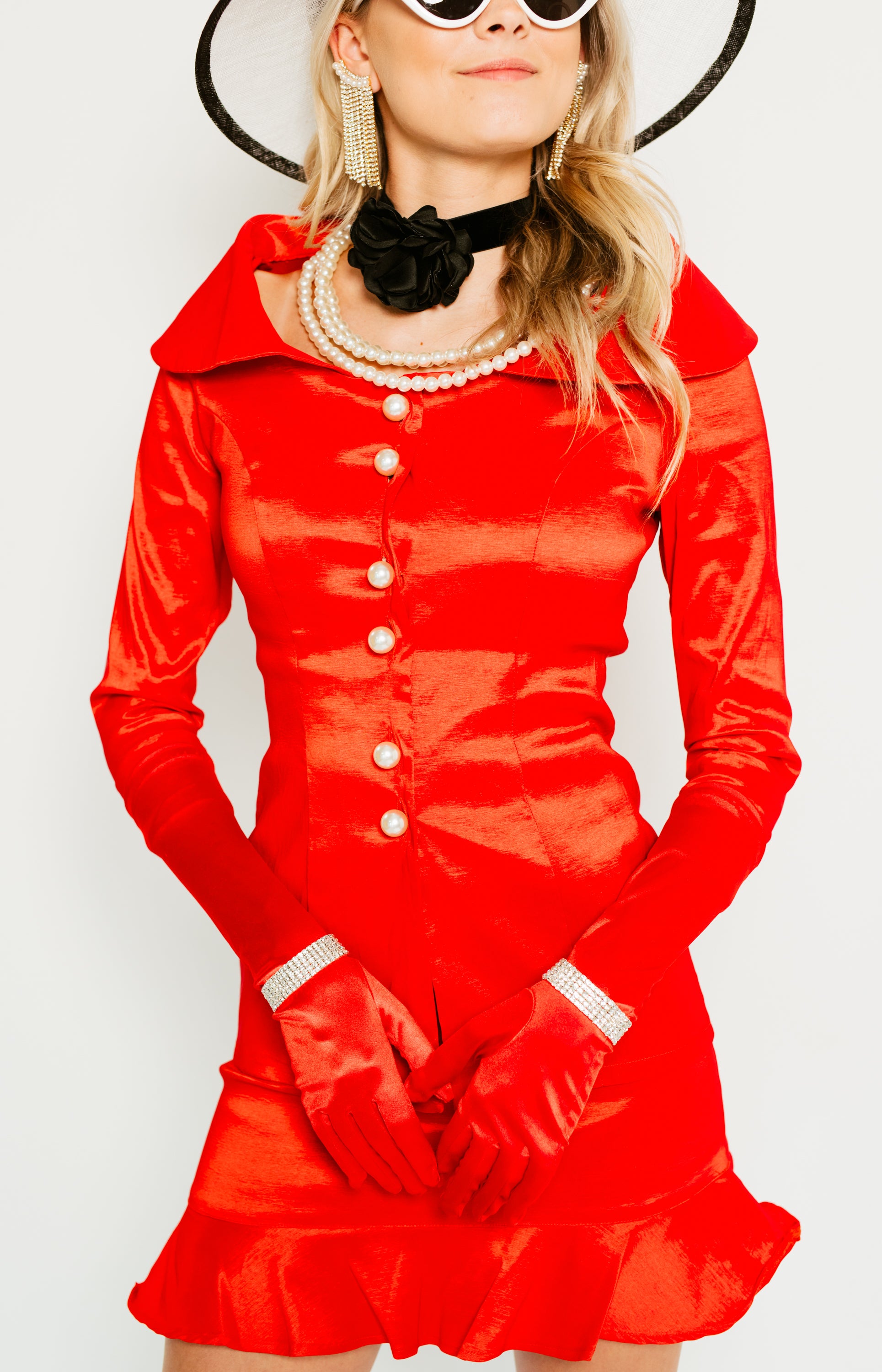 Adorned Suit Jacket, RED