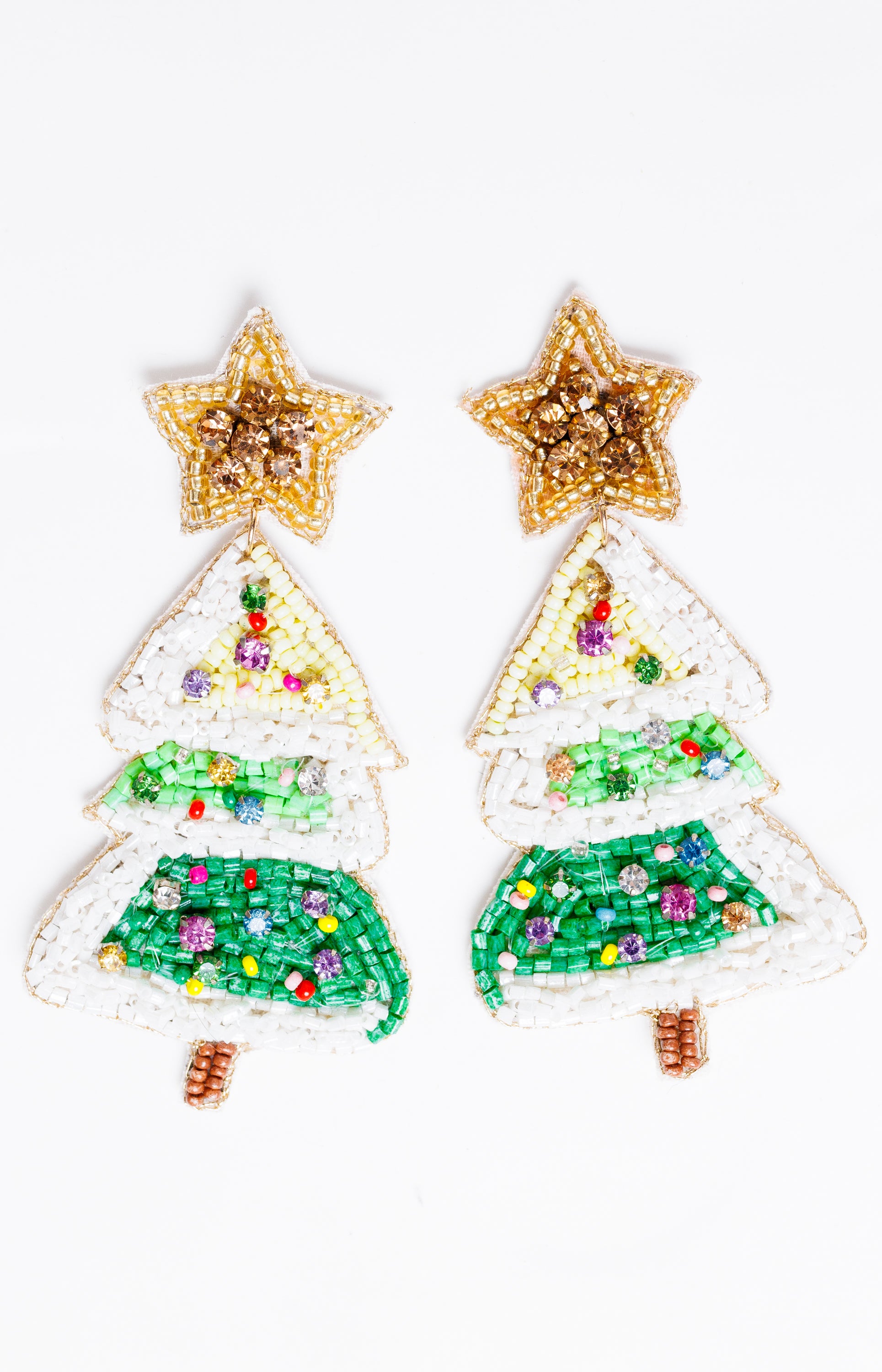 Christmas Tree Earrings, MULTI