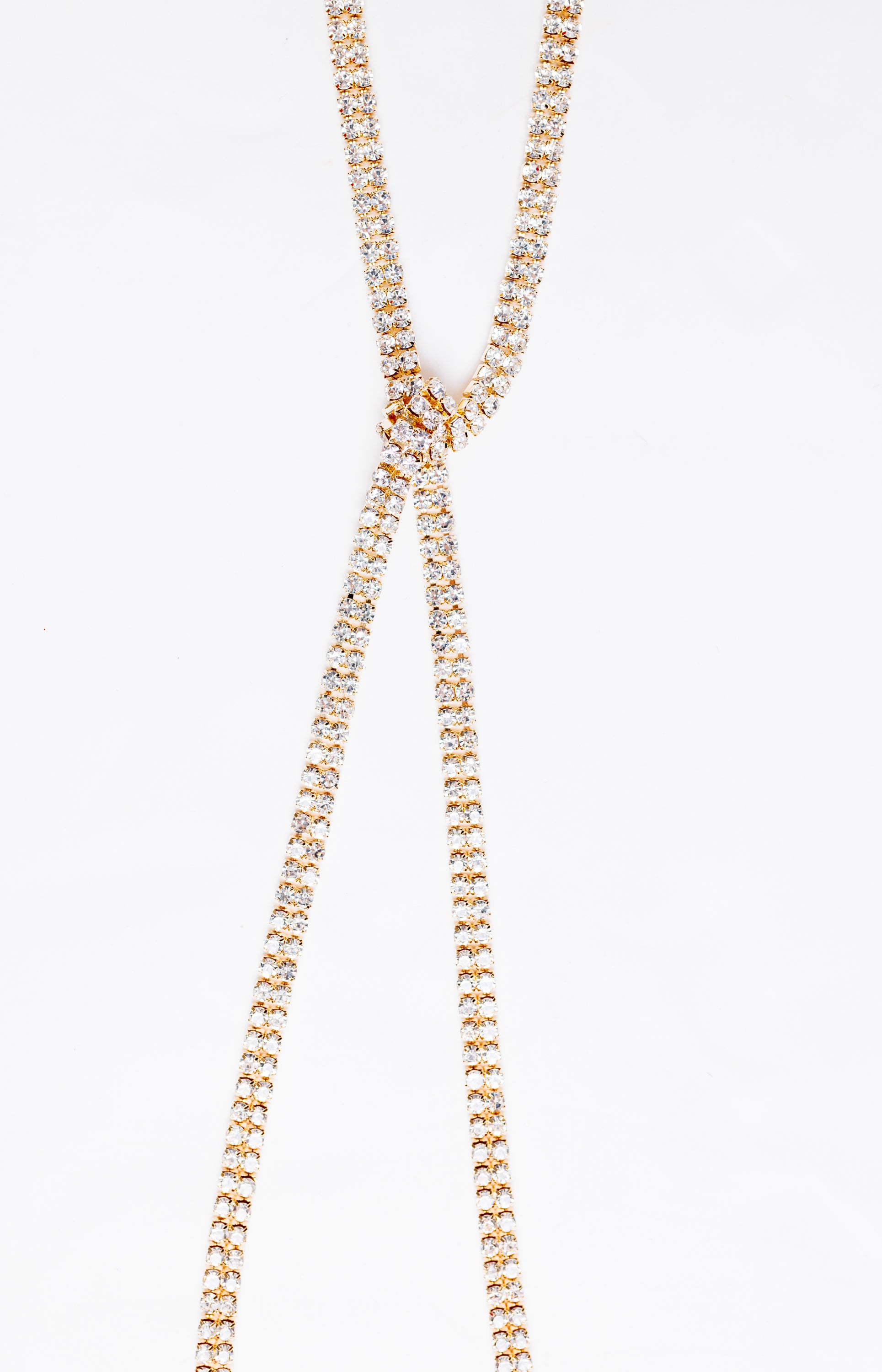 Rhinestone Knot Necklace, GOLD