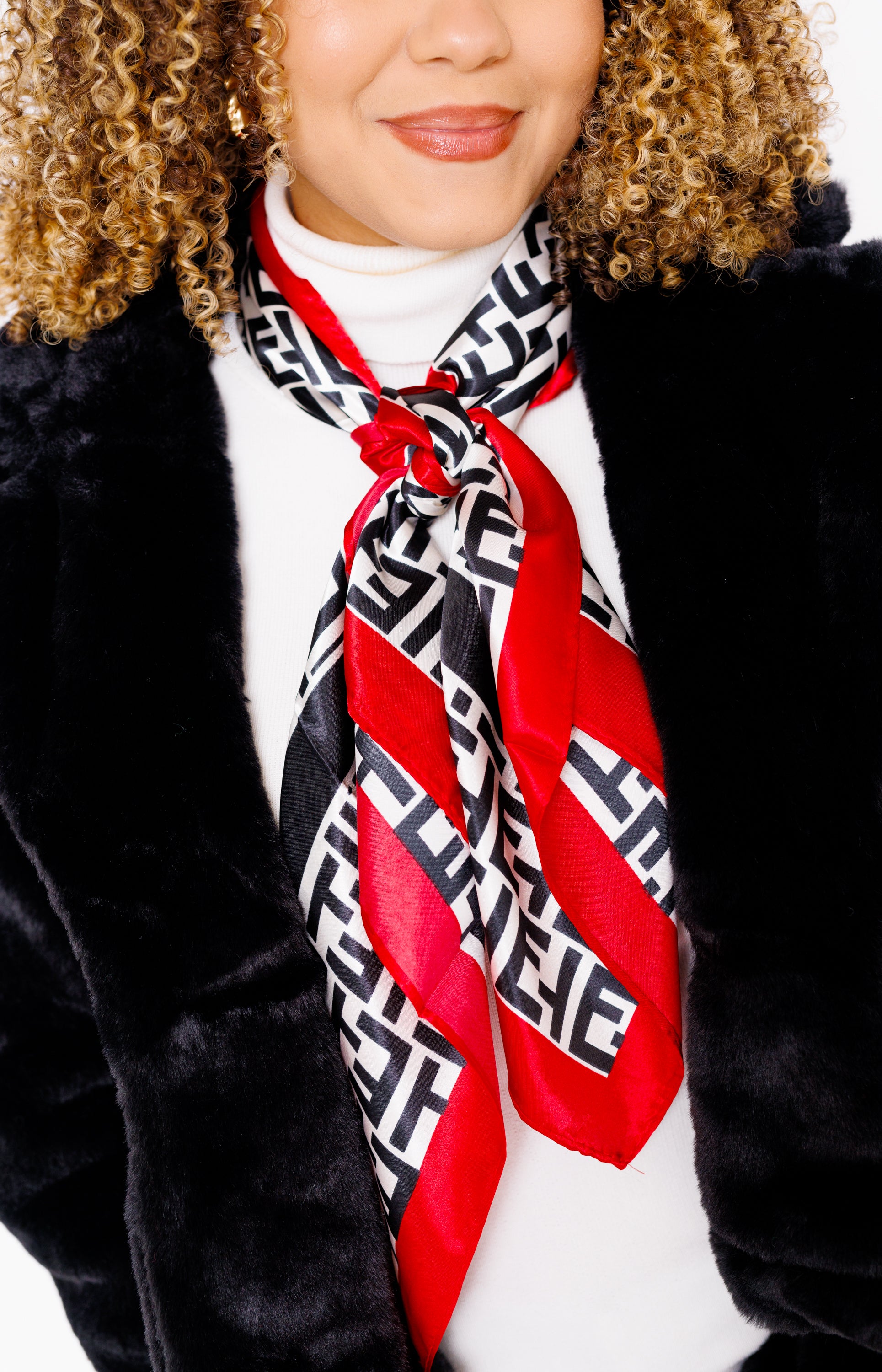Designer Inspired Scarf, RED