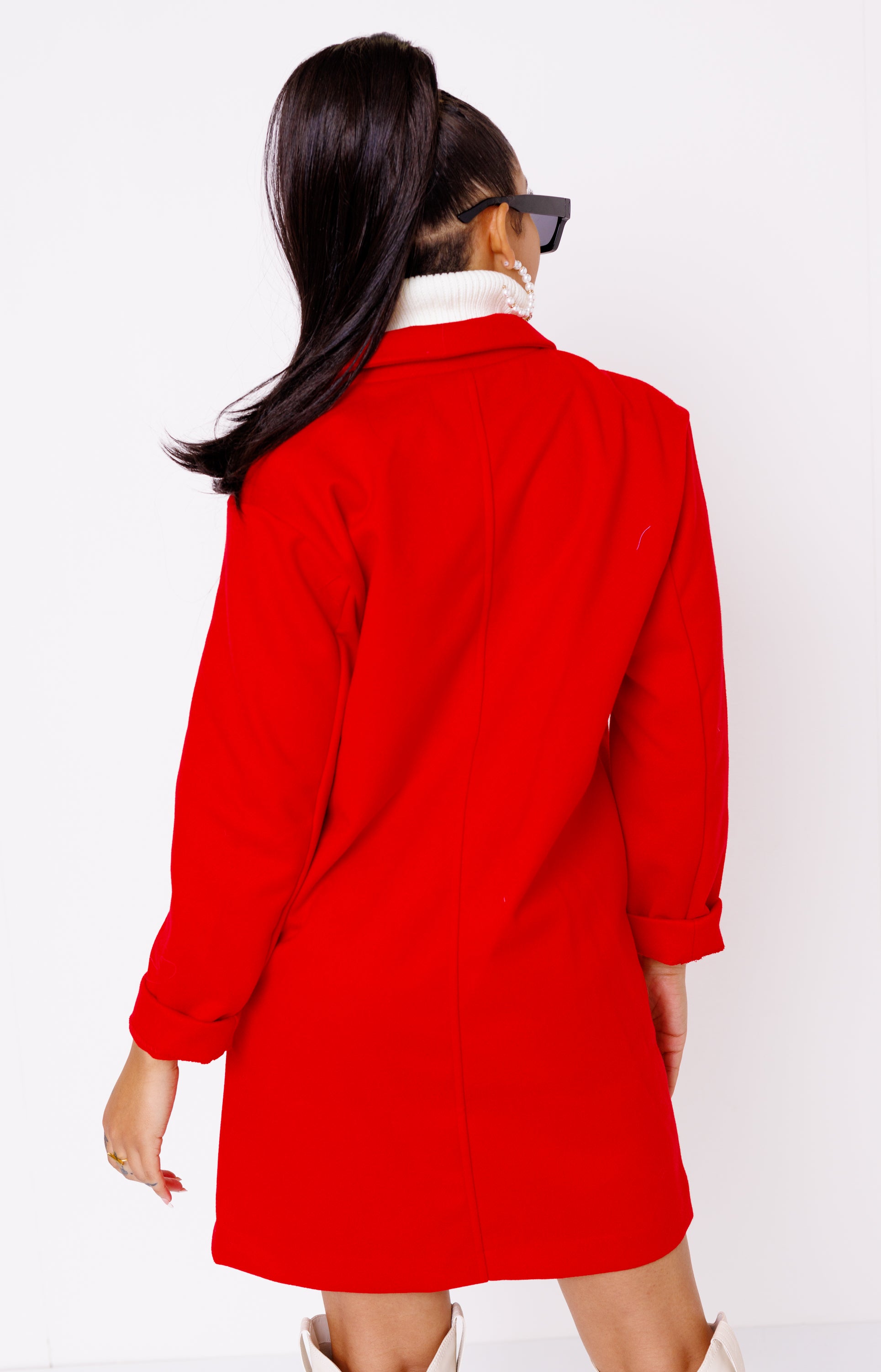 Skyline Trench Coat, RED