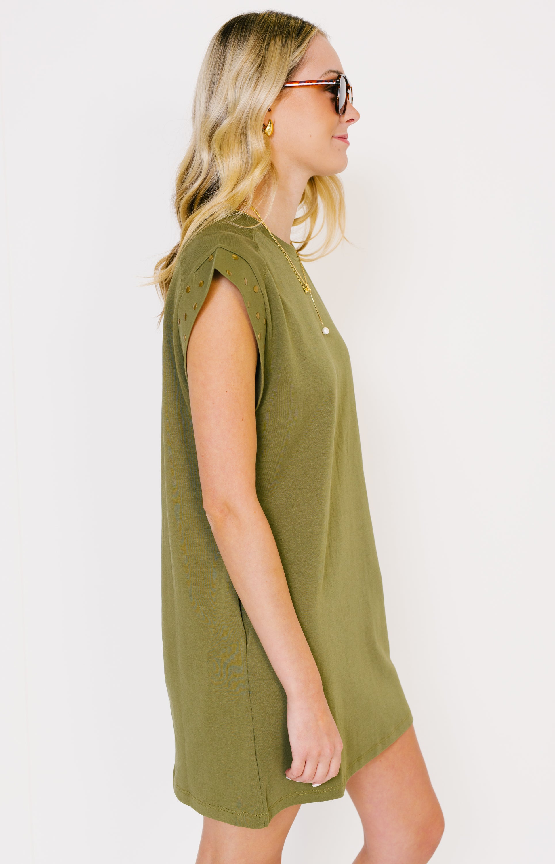 Classic Appeal Mini Dress, OLIVE