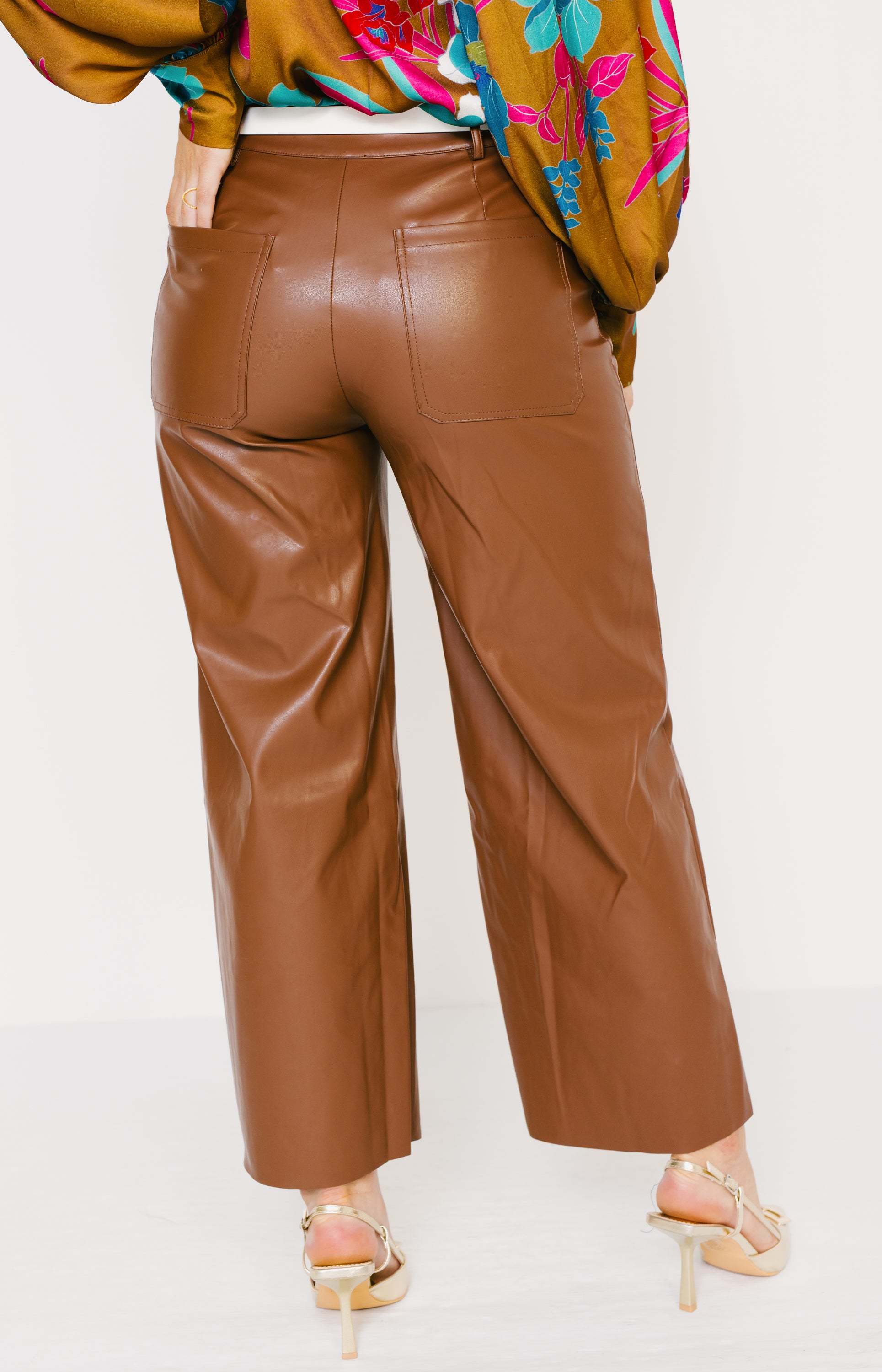 True to You Faux Leather Pants, BROWN