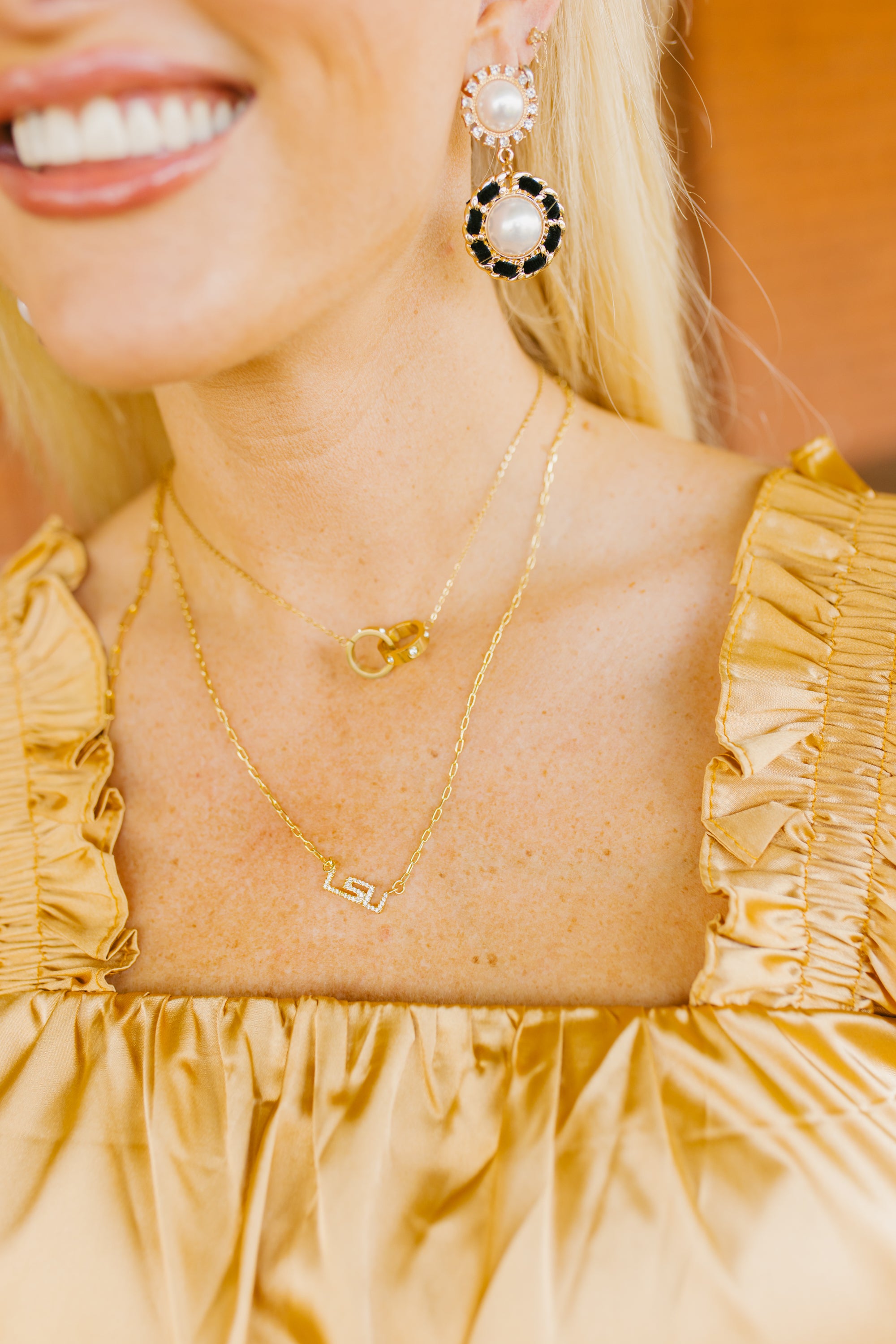 Treasure Jewels: LSU Dainty Necklace, GOLD