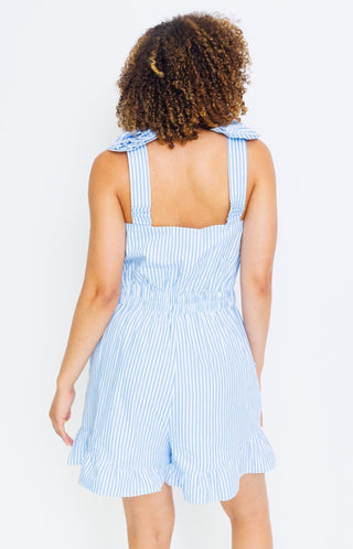 Stay Sweet Romper, BLUE/WHITE - HerringStones