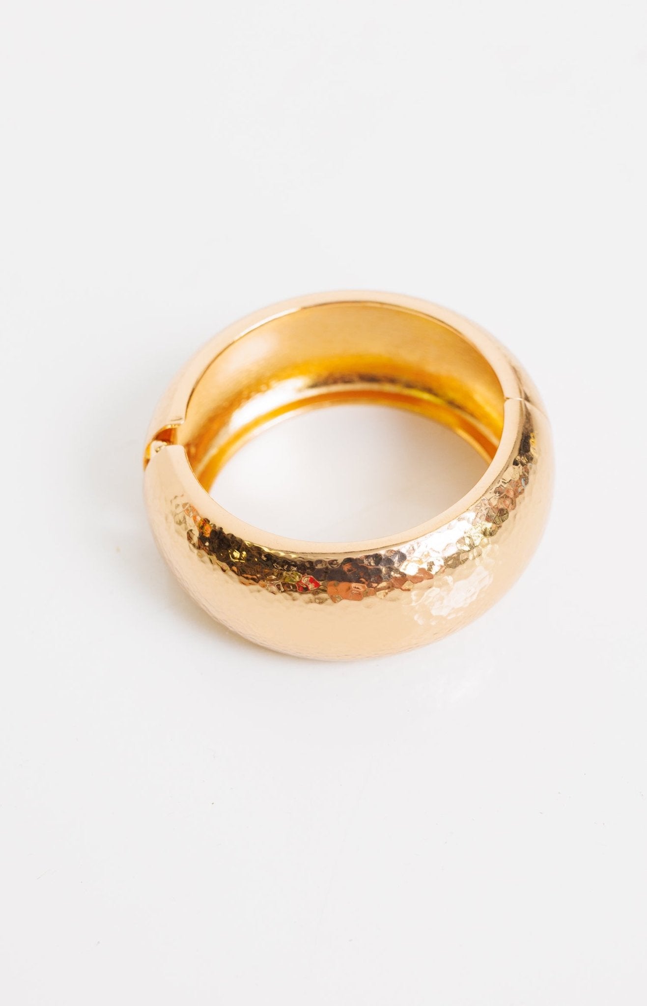 Thick Textured Bangle Bracelet, GOLD - HerringStones