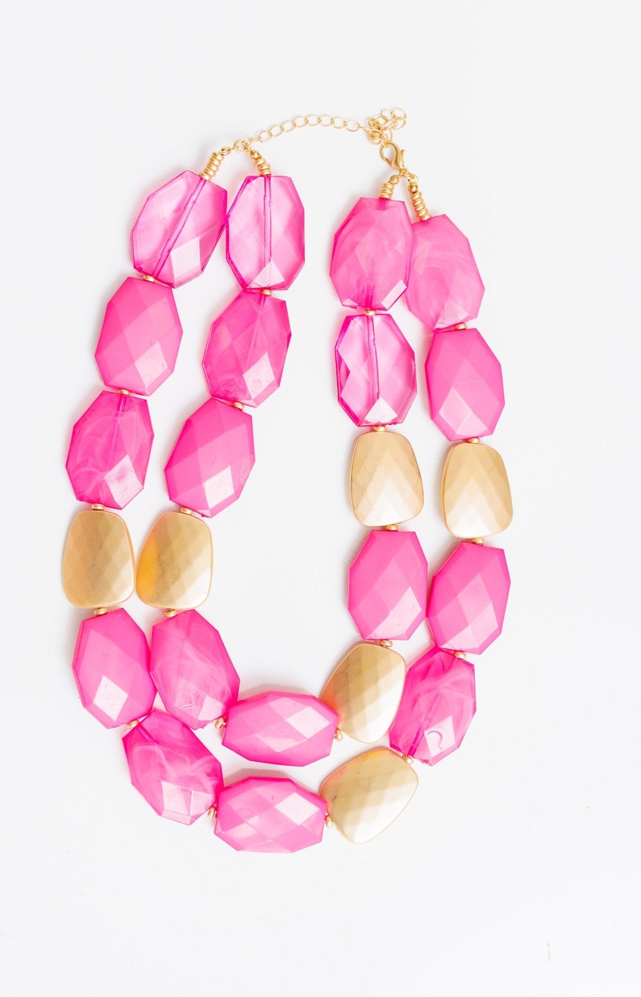 Unearthly Beauty Beaded Necklace, HOT PINK - HerringStones