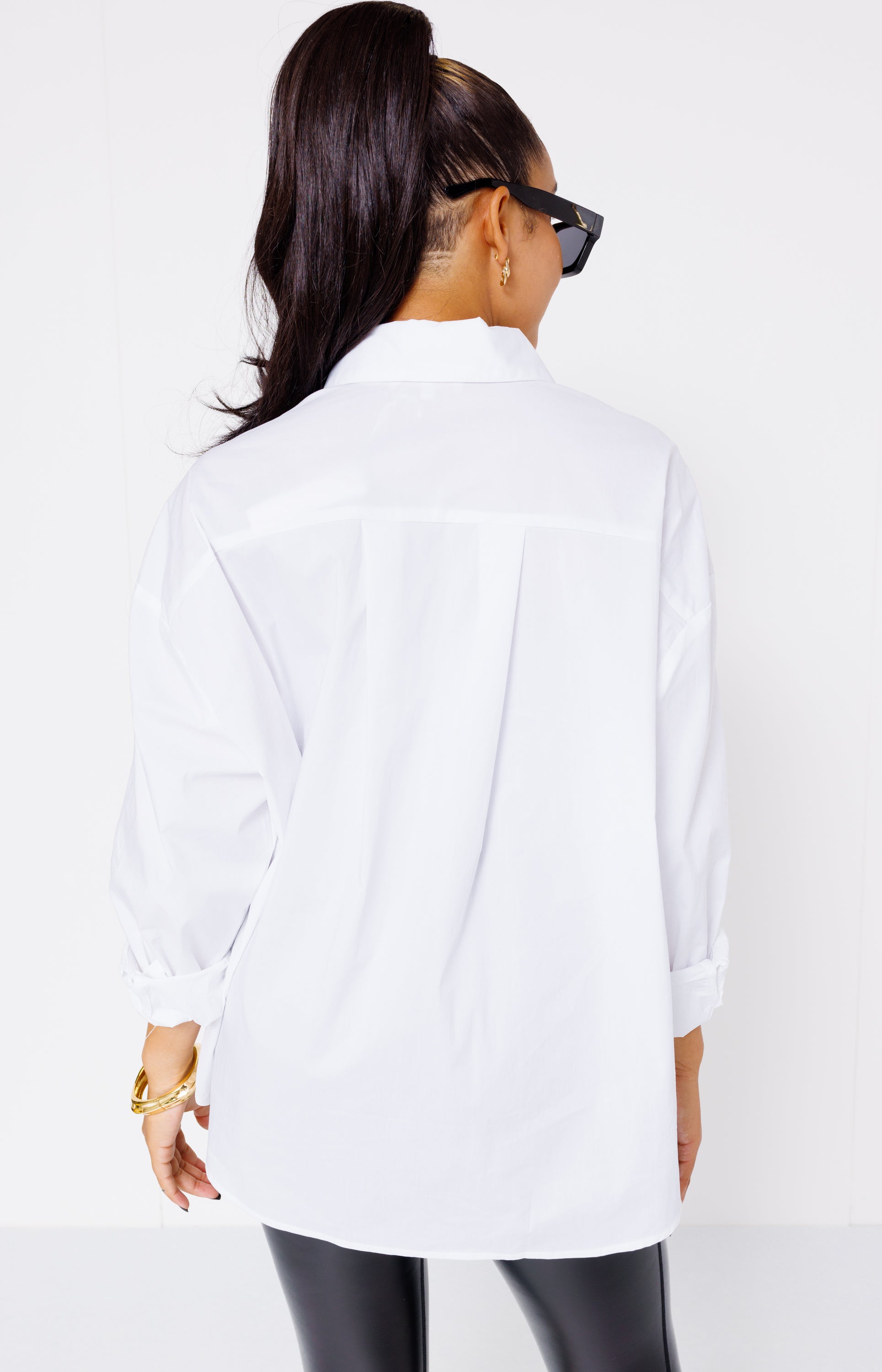 Classic Essential Button Down Top, WHITE