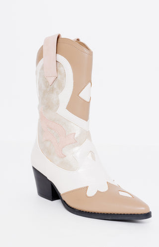 ShuShop: Zizi Mid Calf Boot, GOLD Boots - 82