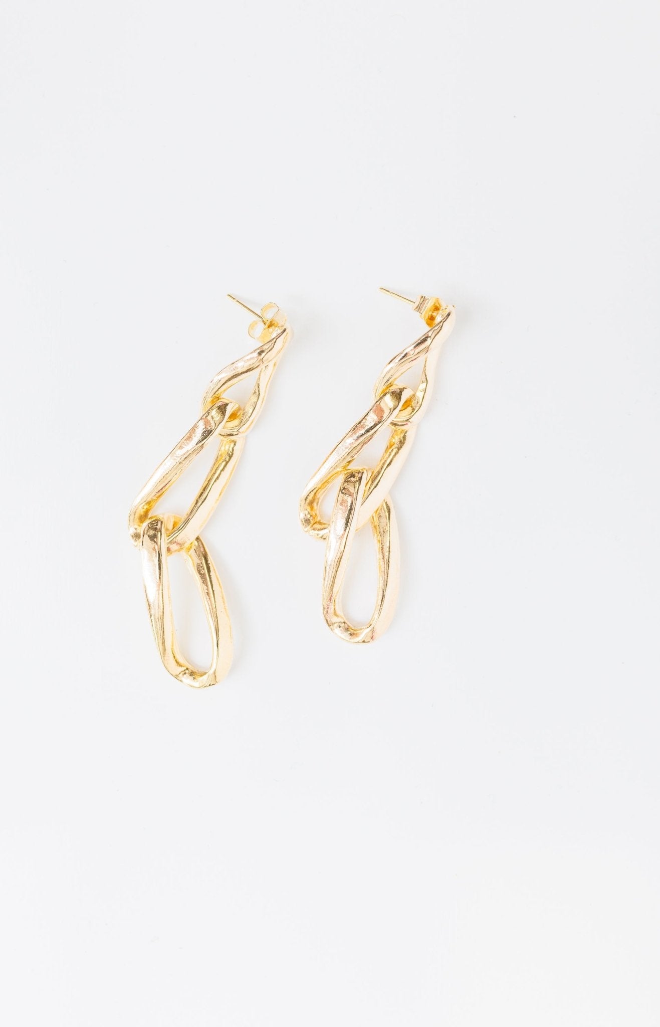 3 Link Chain Earring, GOLD - HerringStones
