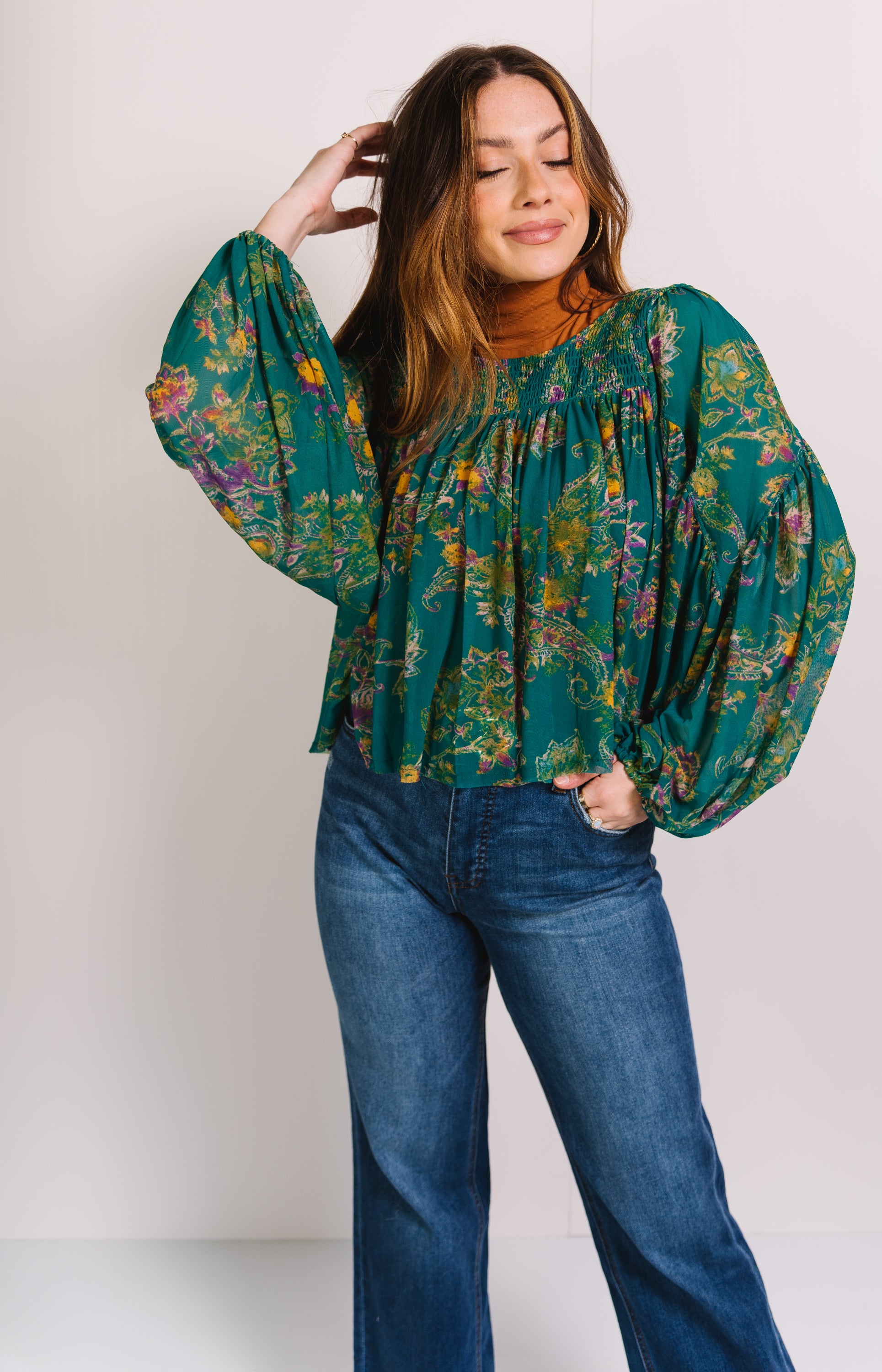 Free People: Up For Anything Top, EMERALD COMBO