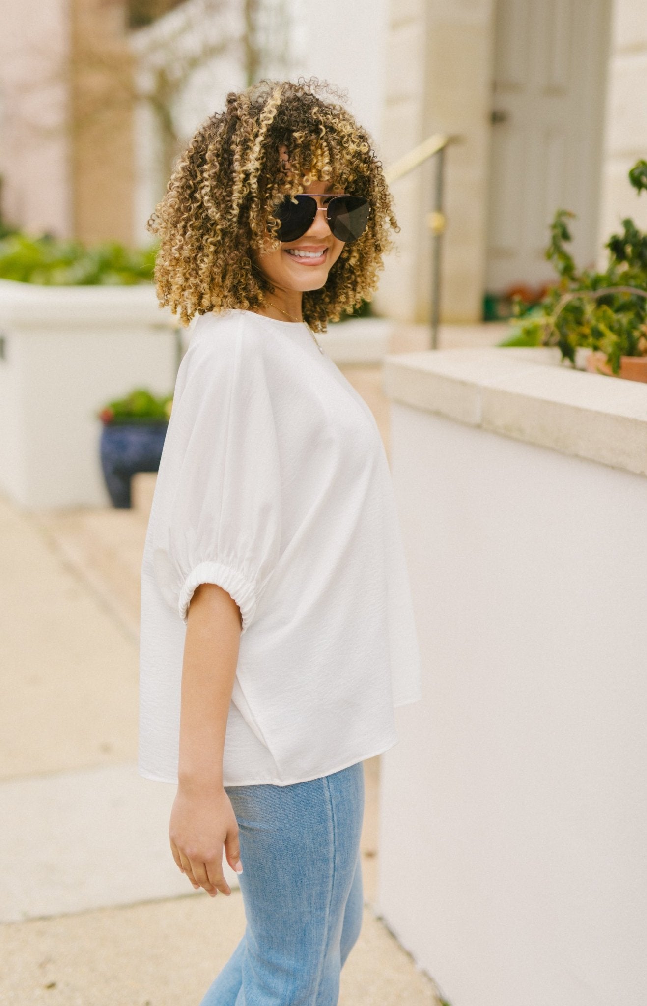 Angellic Bliss Oversized Top, OFF WHITE Tops 50-75- 14