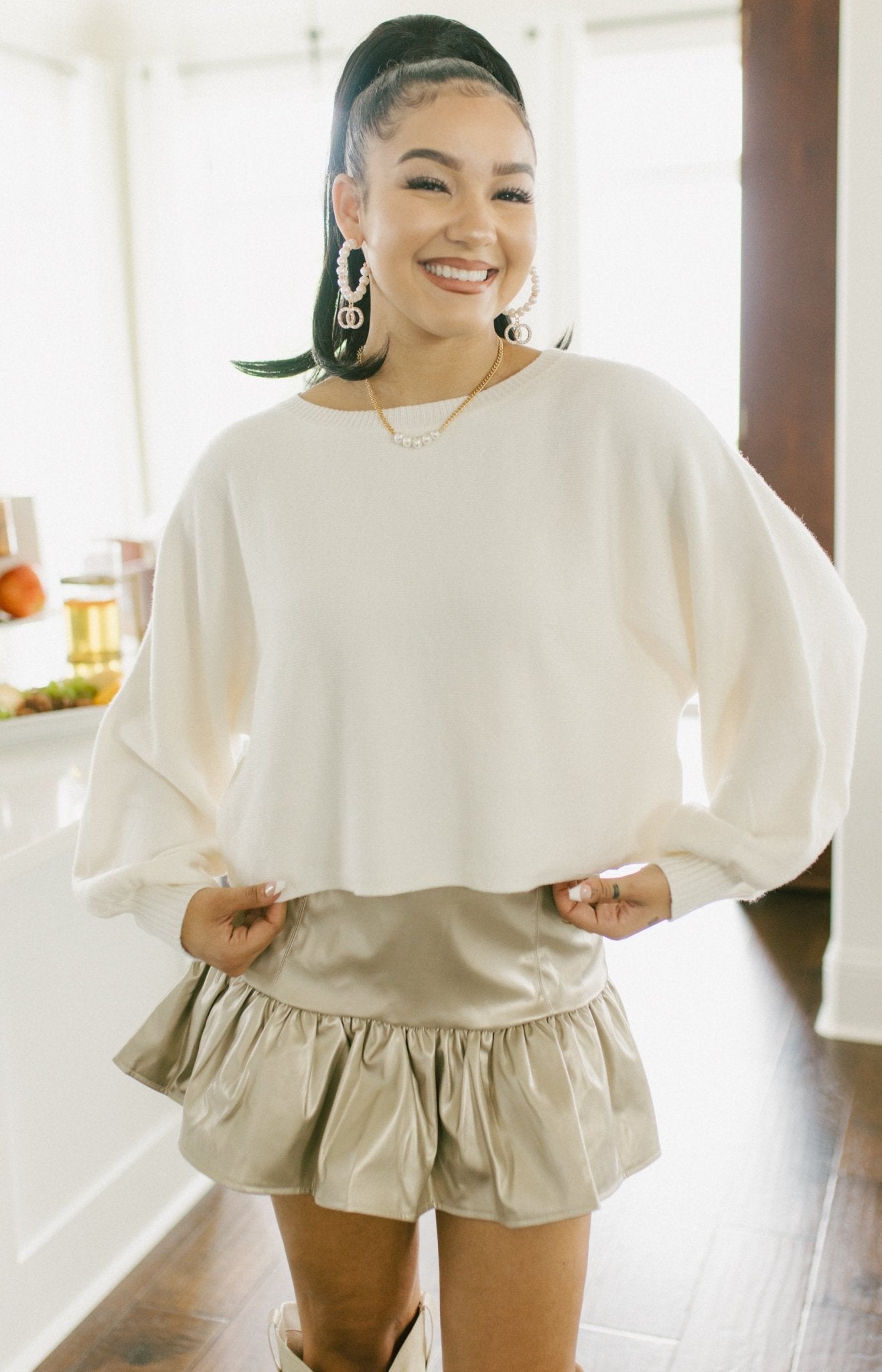 Balloon Dream Sweater, IVORY Sweaters Under $100 - 18L