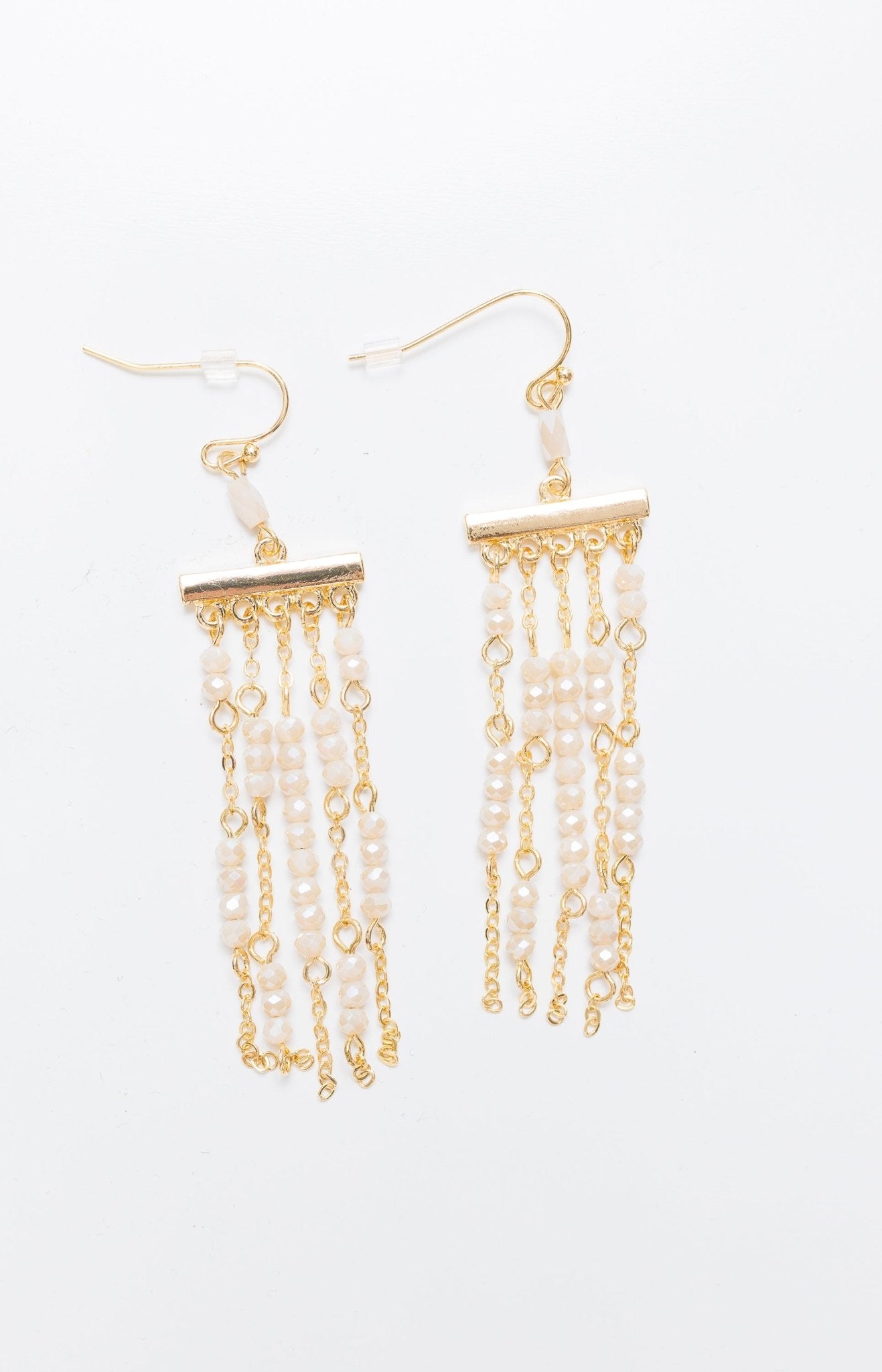 Bead Chain Drop Earrings, GOLD - HerringStones