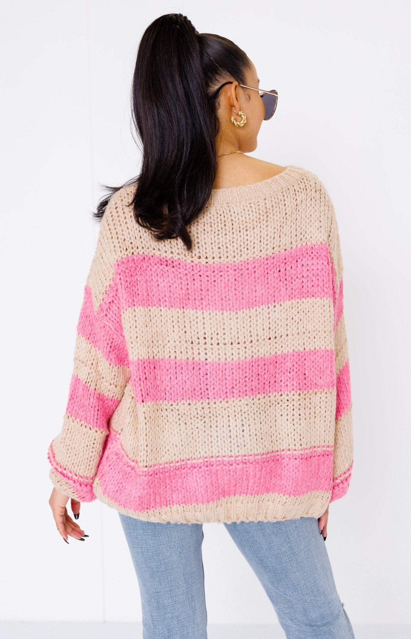 Blush Horizon Sweater, BEIGE/PINK Sweaters Under $100 - 18L