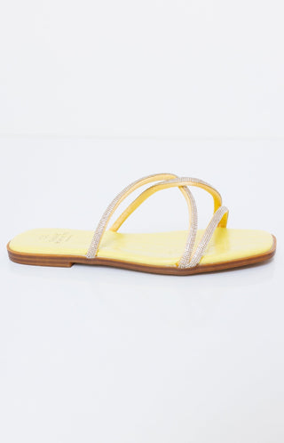Bonnie Lemon Strappy Rhinestone Sandal , LEMON - HerringStones