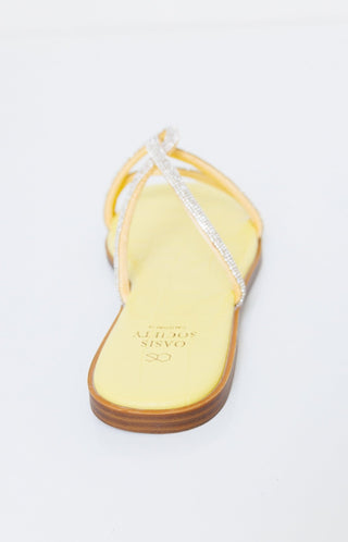 Bonnie Lemon Strappy Rhinestone Sandal , LEMON - HerringStones
