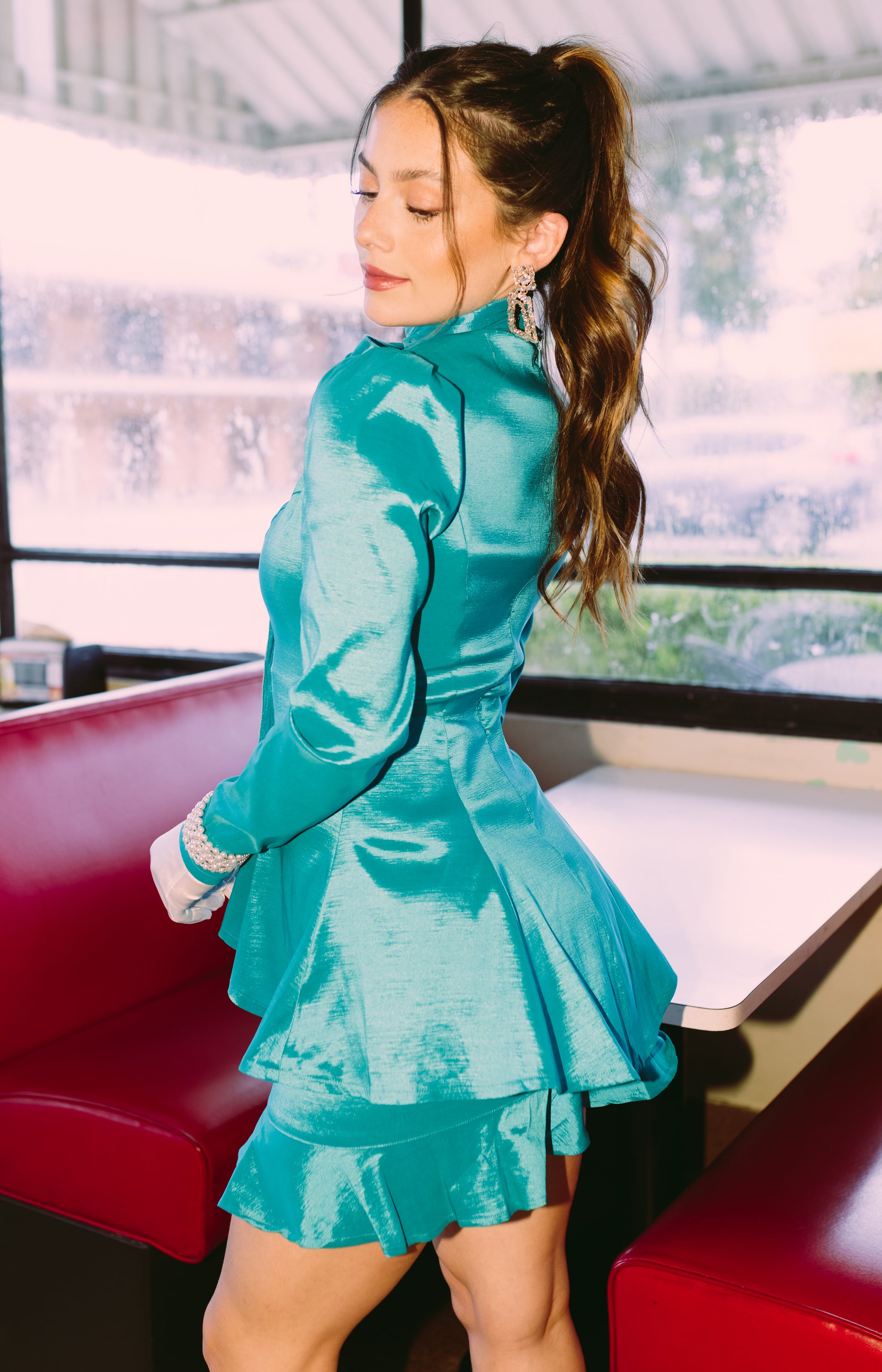 Polished Style Suit Jacket, AQUA