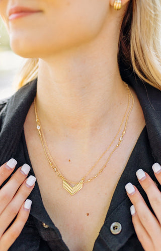 Chevron Necklace, GOLD Necklaces - 56N