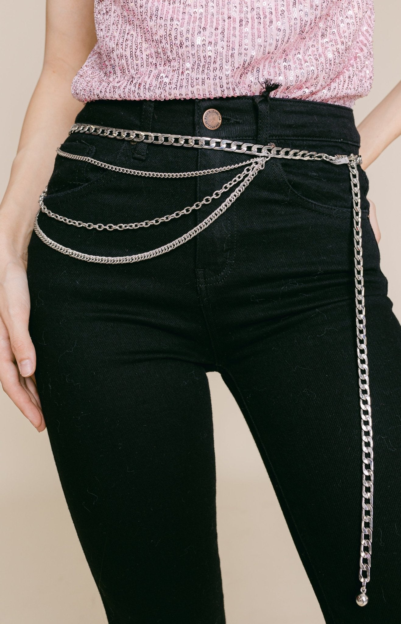 Chic Links Layered Chain Belt -Multiple Colors Belts - 60