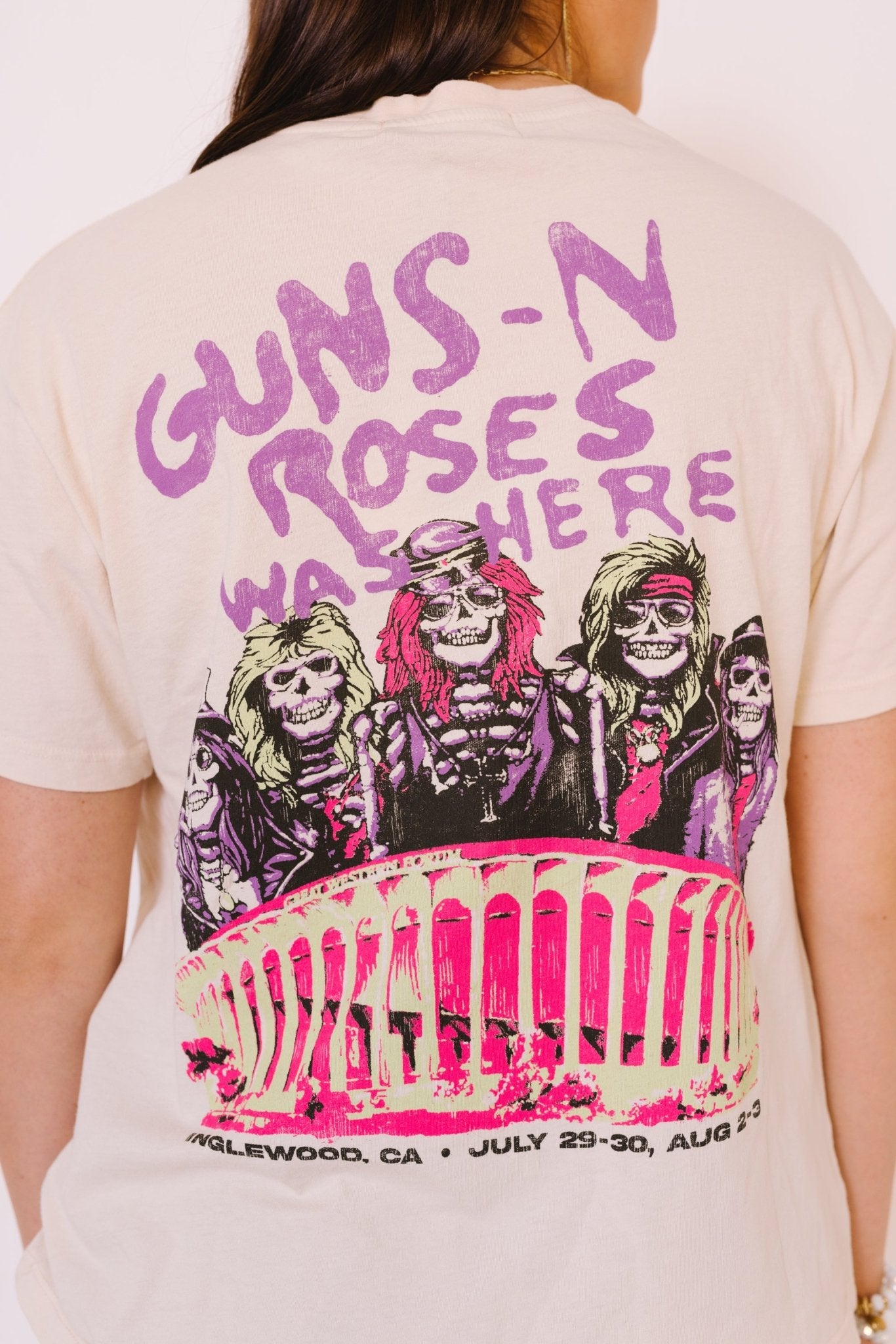 DayDreamer: Guns N Roses Was Here Boyfriend Tee, DIRTY WHITE PIGMENT Tops Over 75- 12