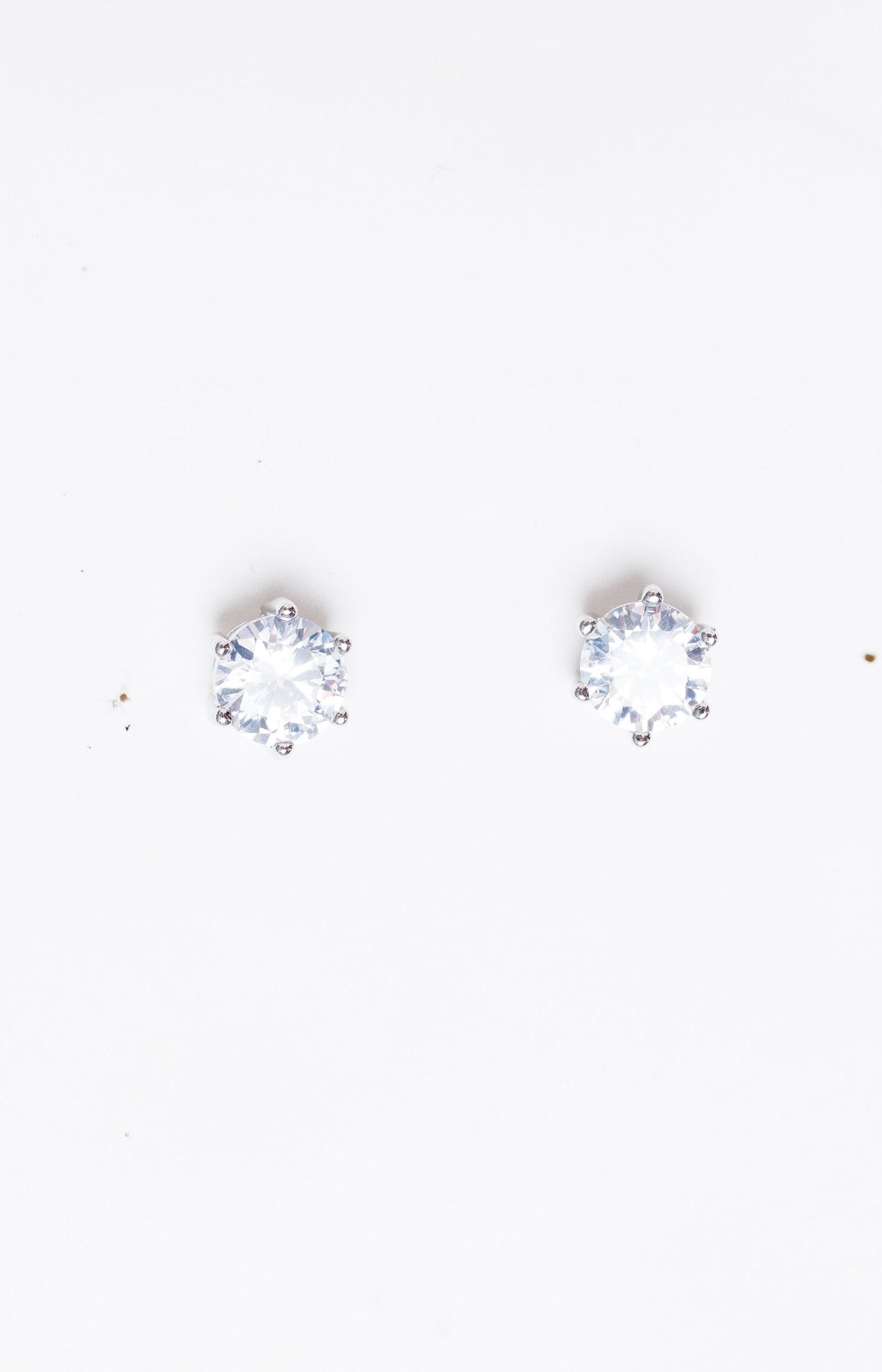 Diamond Stud Earrings, SILVER Earrings - 56E