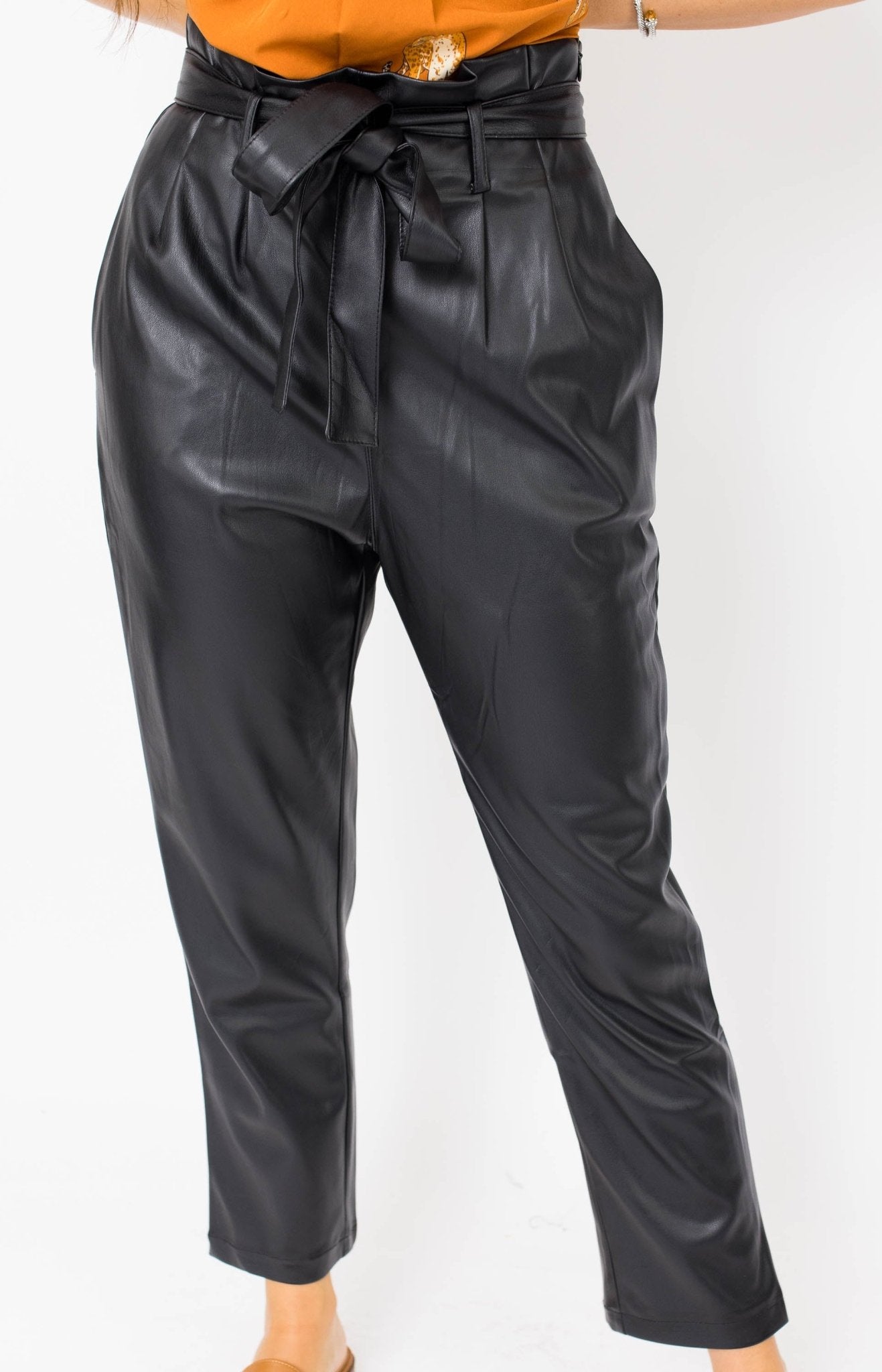 Dolce Cabo: Everything and More Vegan Leather Trousers, BLACK Pants - 32P
