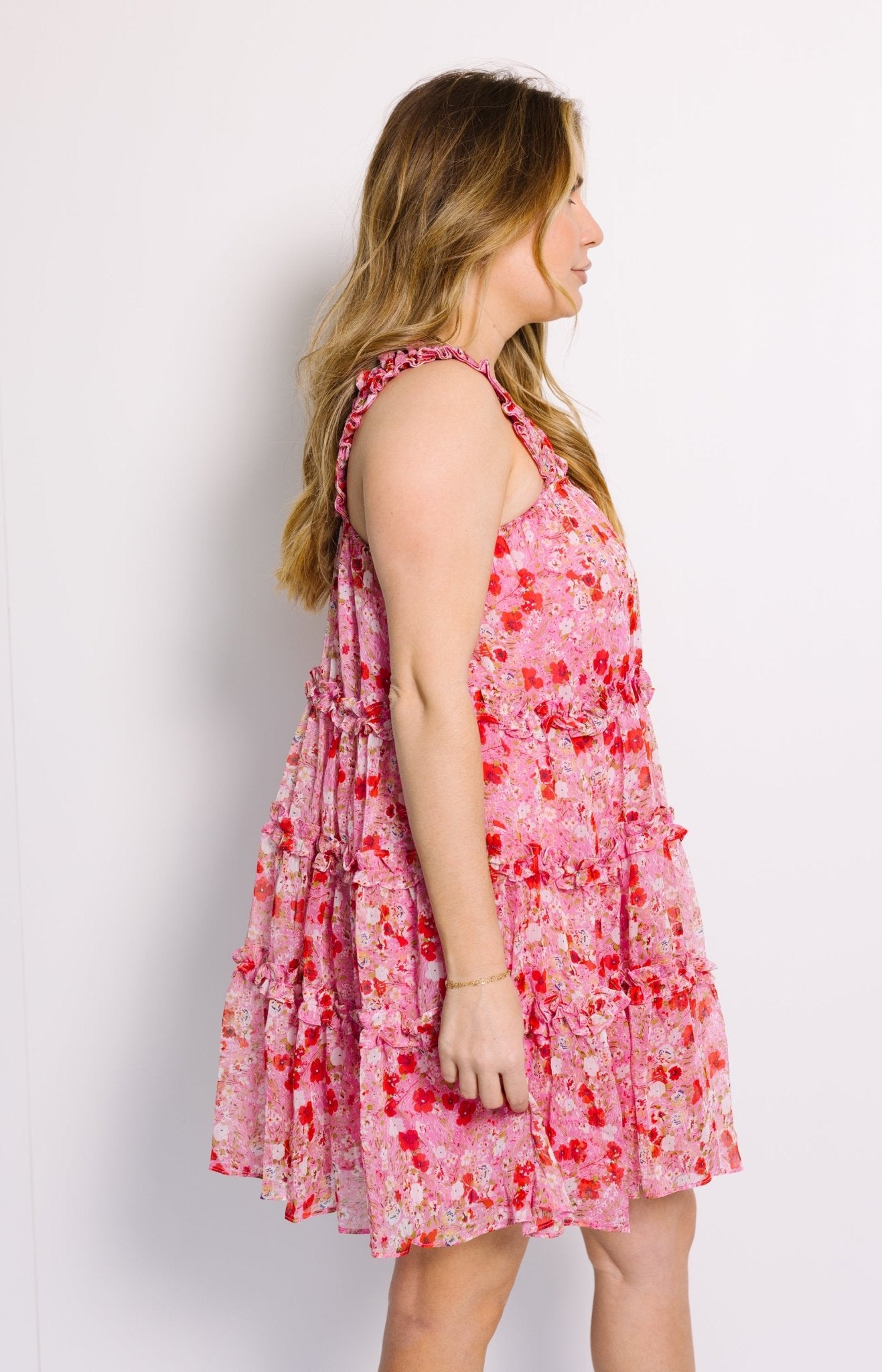 Endless Rose: Floral Chiffon Flounce Mini Dress Dresses Over $100 - 25
