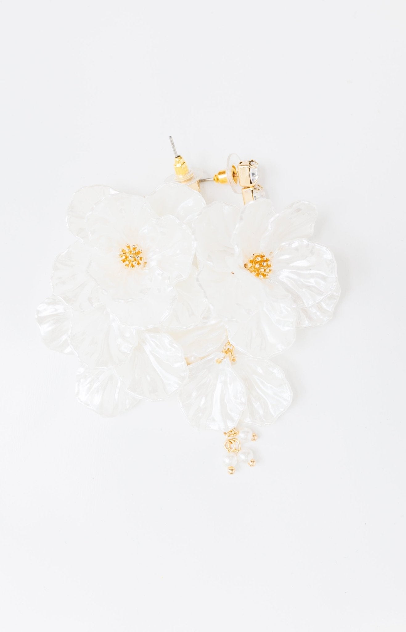 Florescent Earrings, GOLD/CREAM - HerringStones