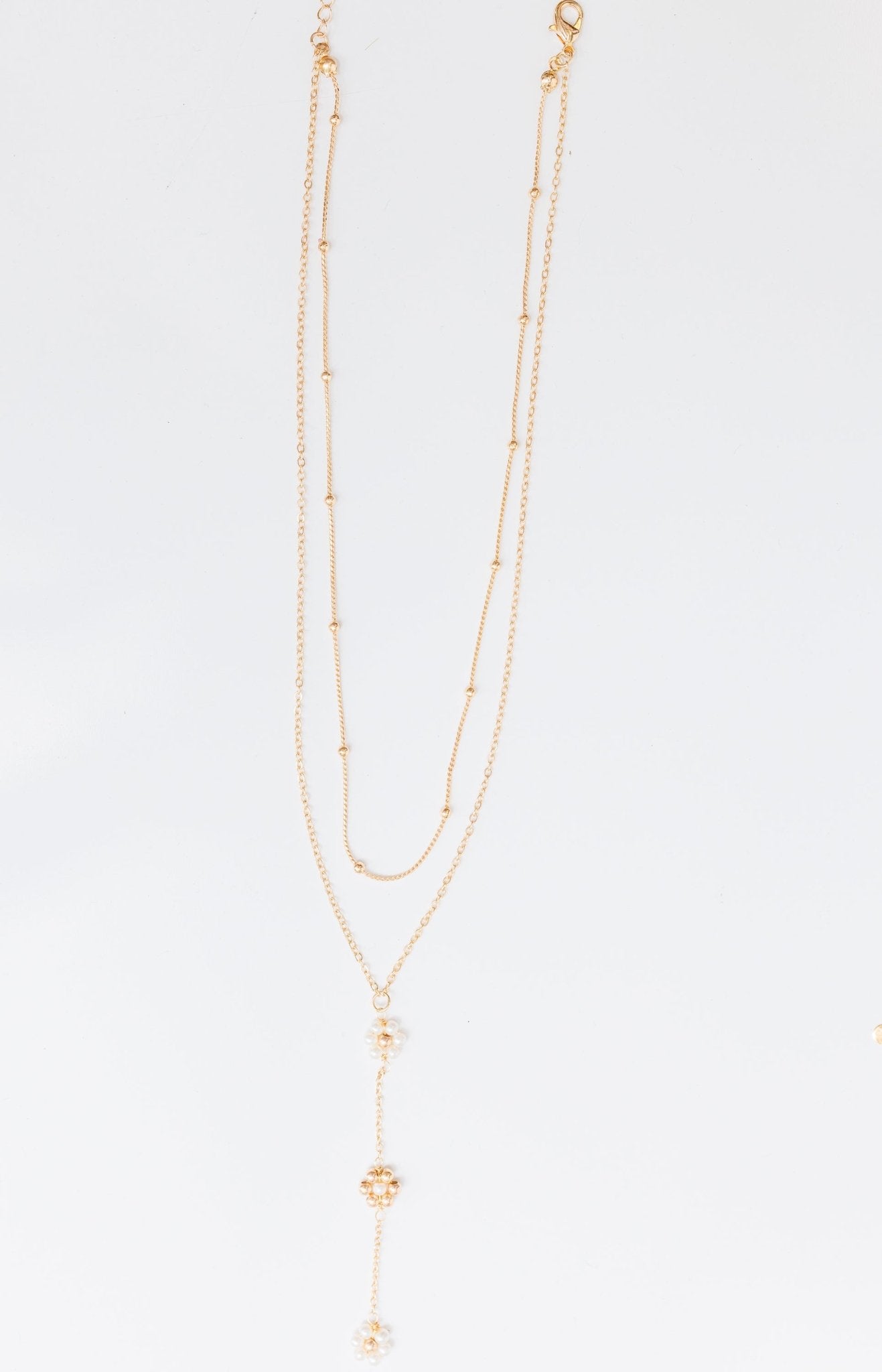 Flower Detail Necklace Set, GOLD - HerringStones