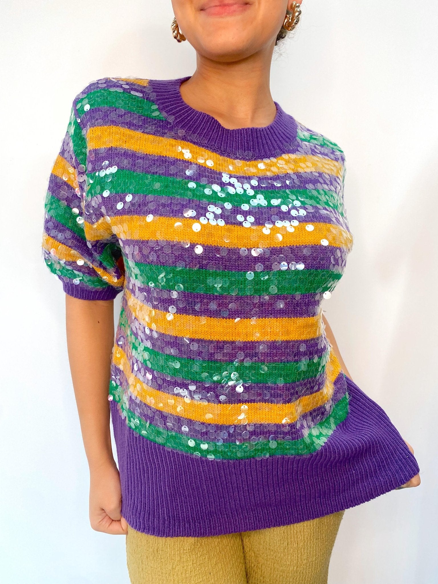 French Quarter Sweater, PURPLE Tops 50-75- 14