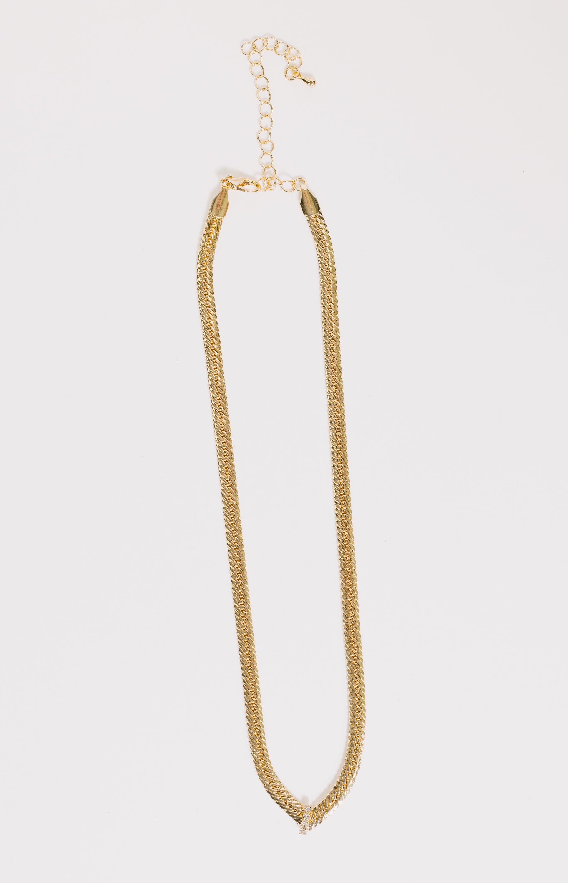 Gold V Snake Chain Necklace