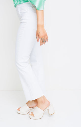 KUT: Kelsey High Rise Ankle Flare , OPTIC WHITE - HerringStones
