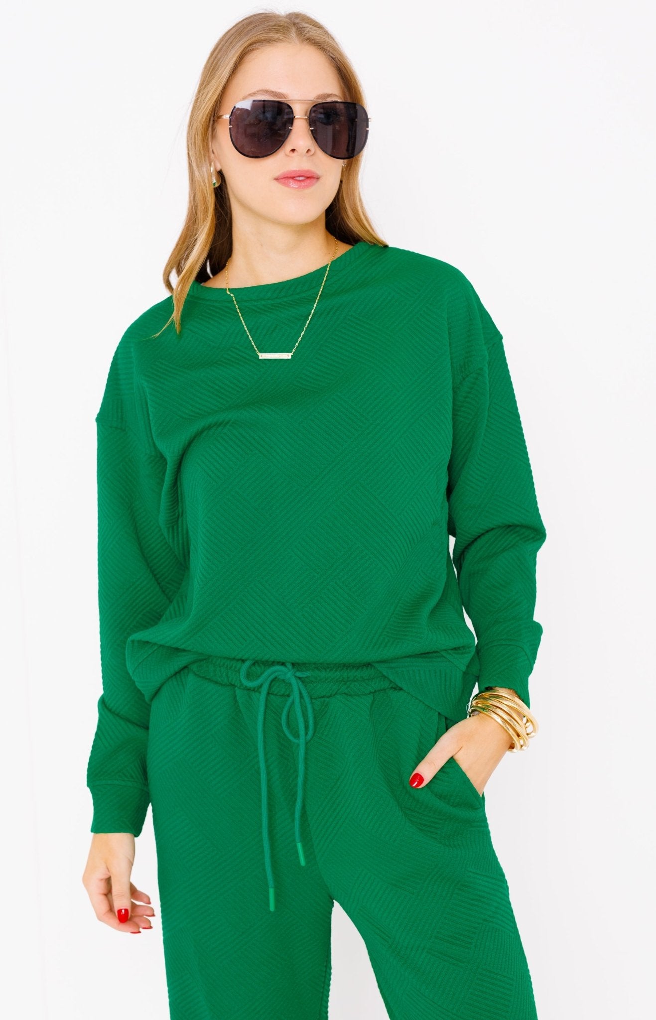 Plush Embrace Lounge Set, GREEN Sweaters Under $100 - 18L
