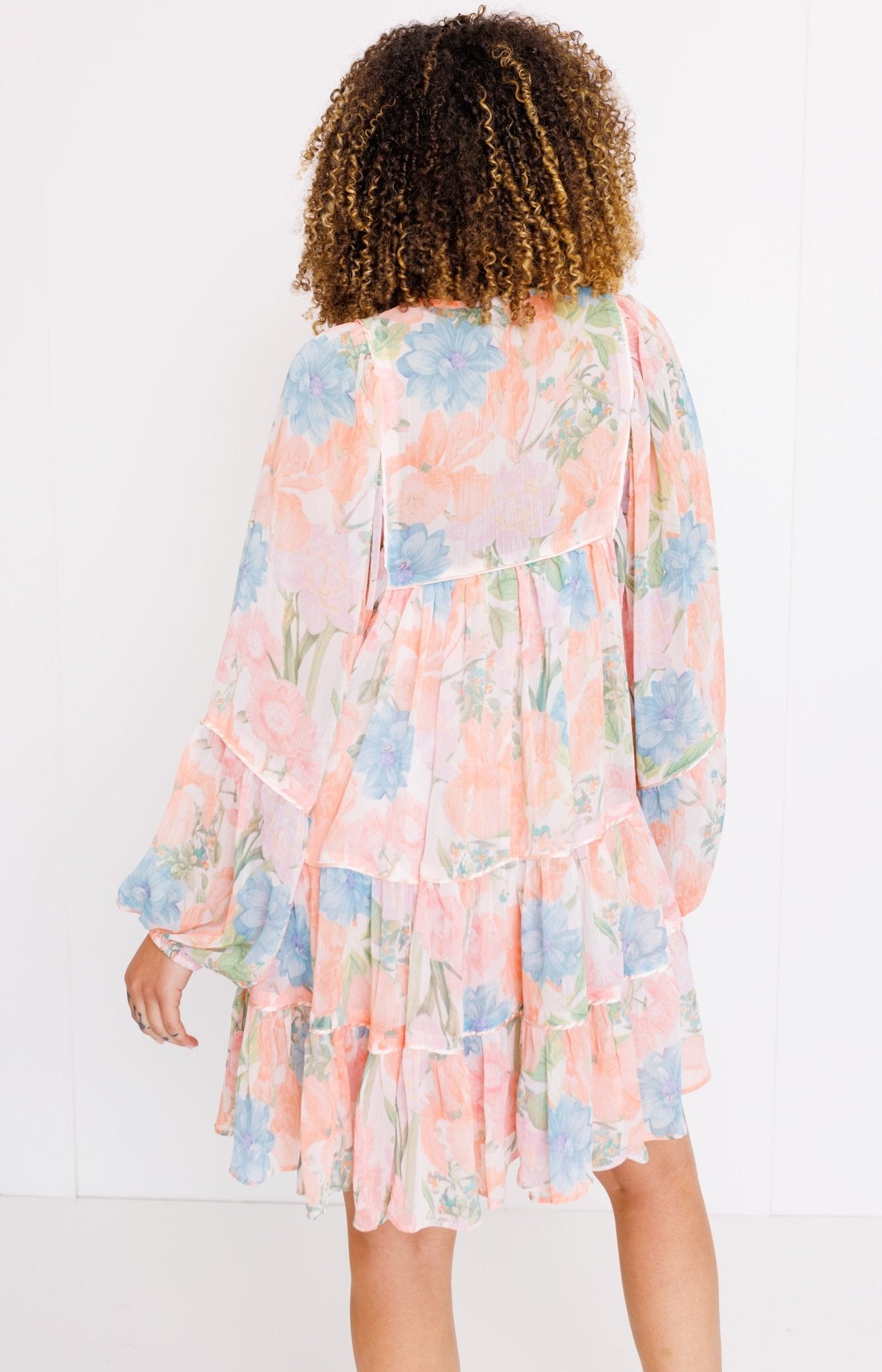 Primrose Affair Mini Dress, CREAM MULTI - HerringStones