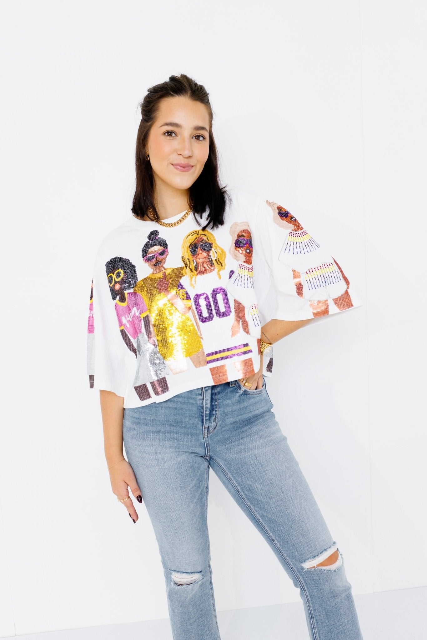 Queen of Sparkles: Gameday Girls Tee, WHITE Gameday - 40