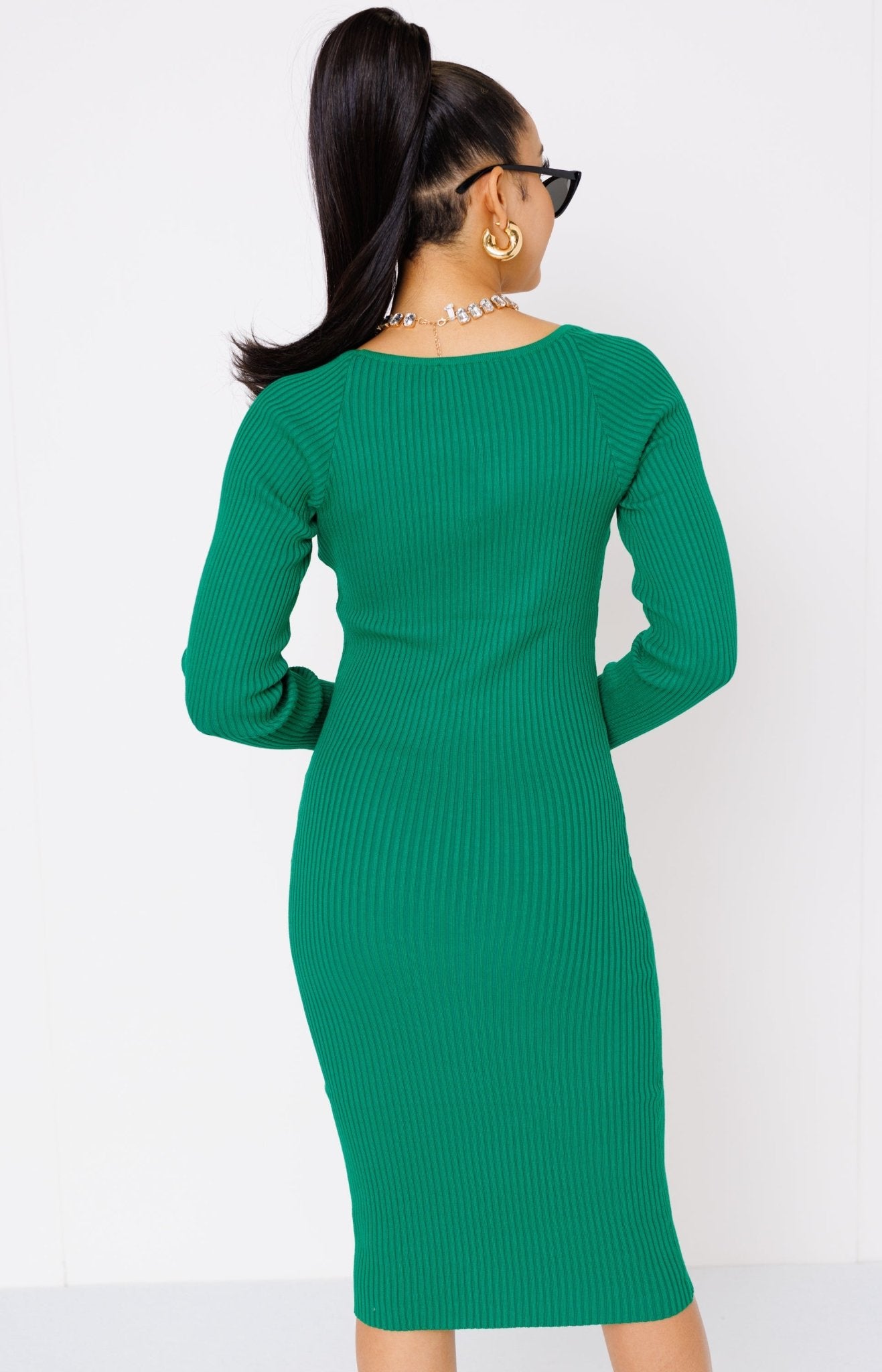 Remi Ribbed Midi Dress, GREEN Dresses Under $100 - 26