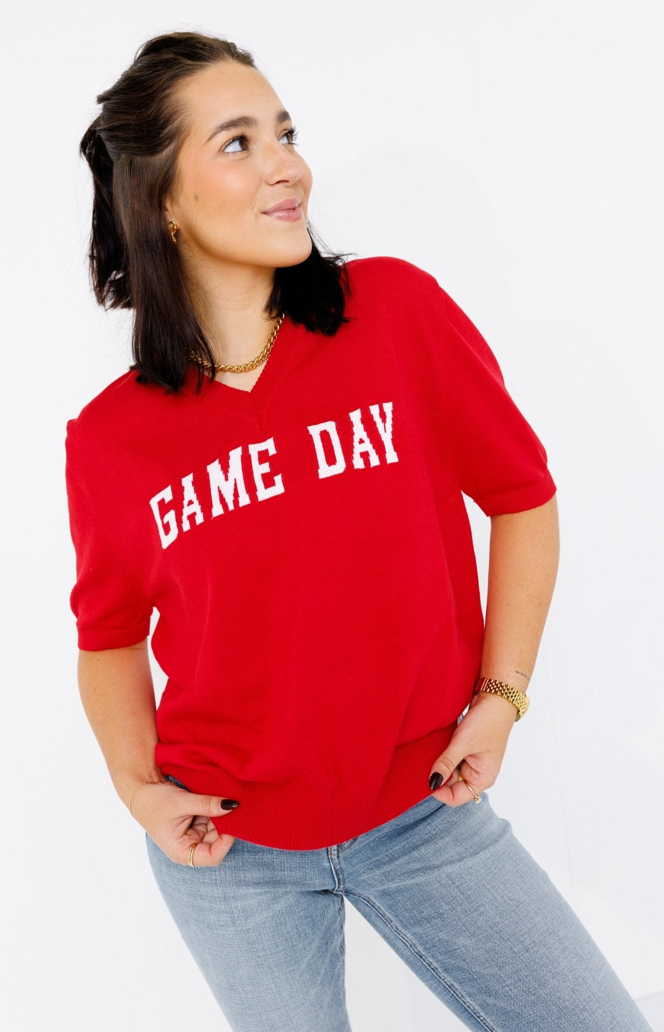 Ring Street: Gameday Sweater, RED - HerringStones