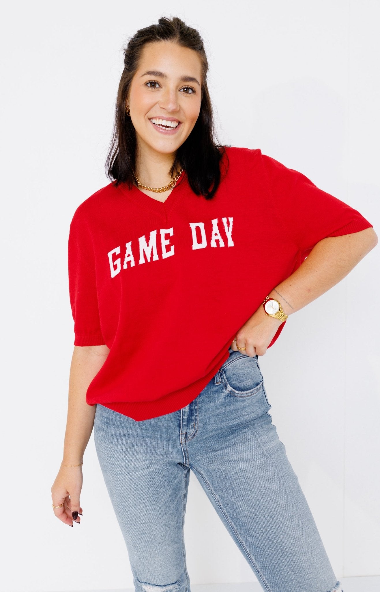 Ring Street: Gameday Sweater, RED - HerringStones