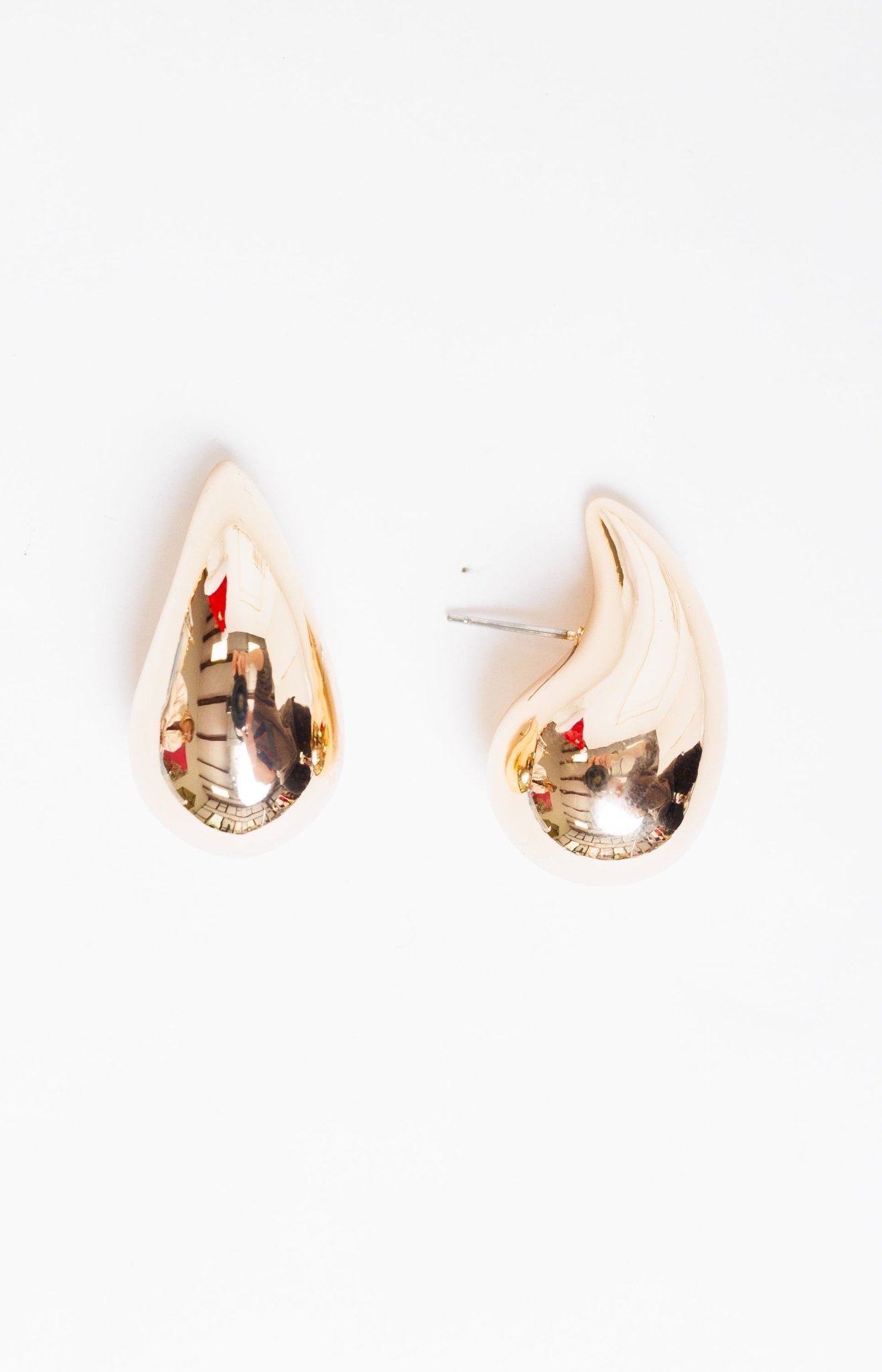 Teardrop Stud Earrings, GOLD - HerringStones