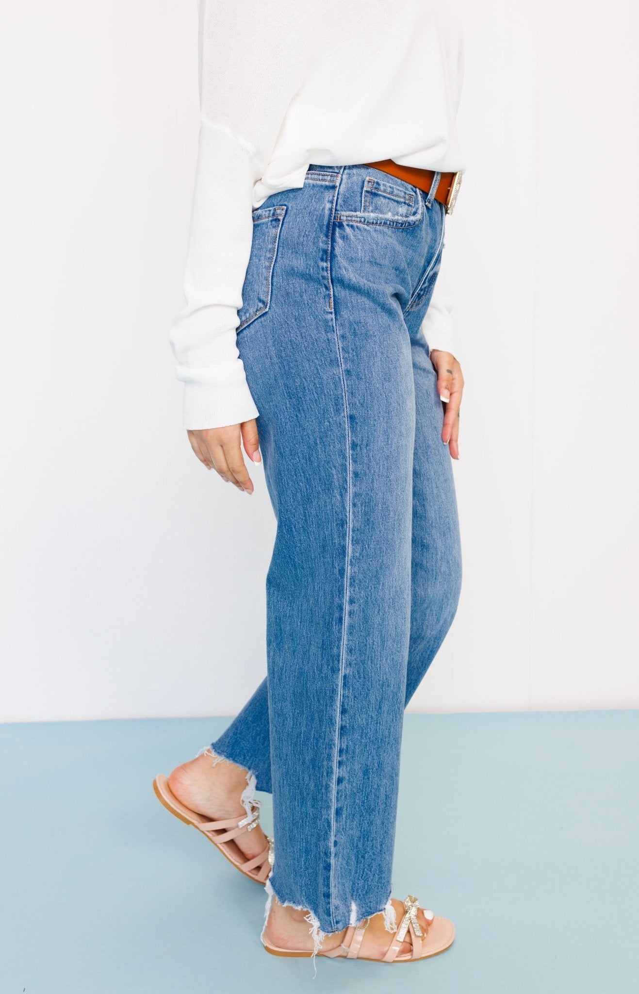 The Mina High Rise Crop Wide Leg Jeans, VICTORIOUS - HerringStones