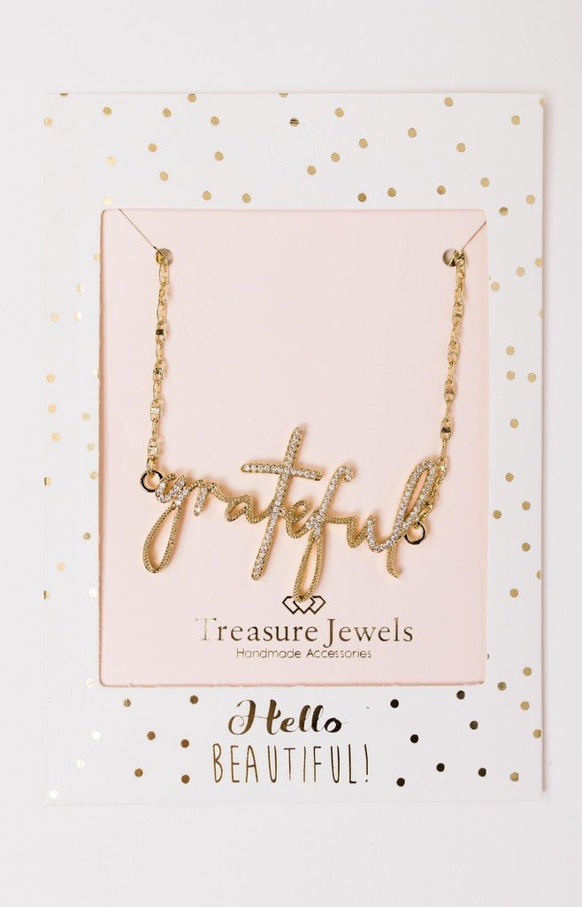 Treasure Jewels: Grateful Necklace, GOLD - HerringStones