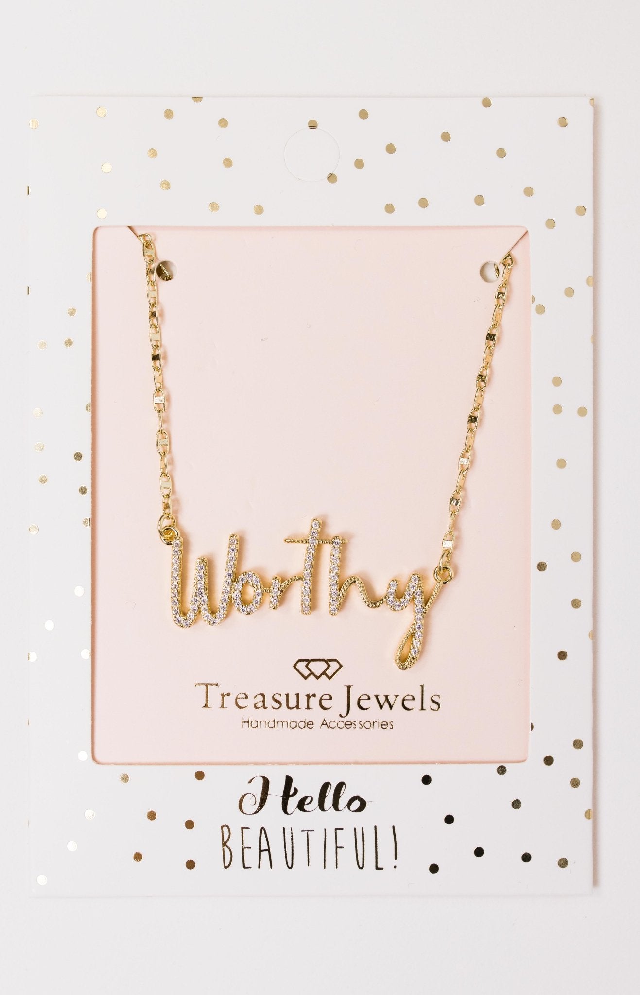 Treasure Jewels: Worthy Gold Necklace, GOLD - HerringStones