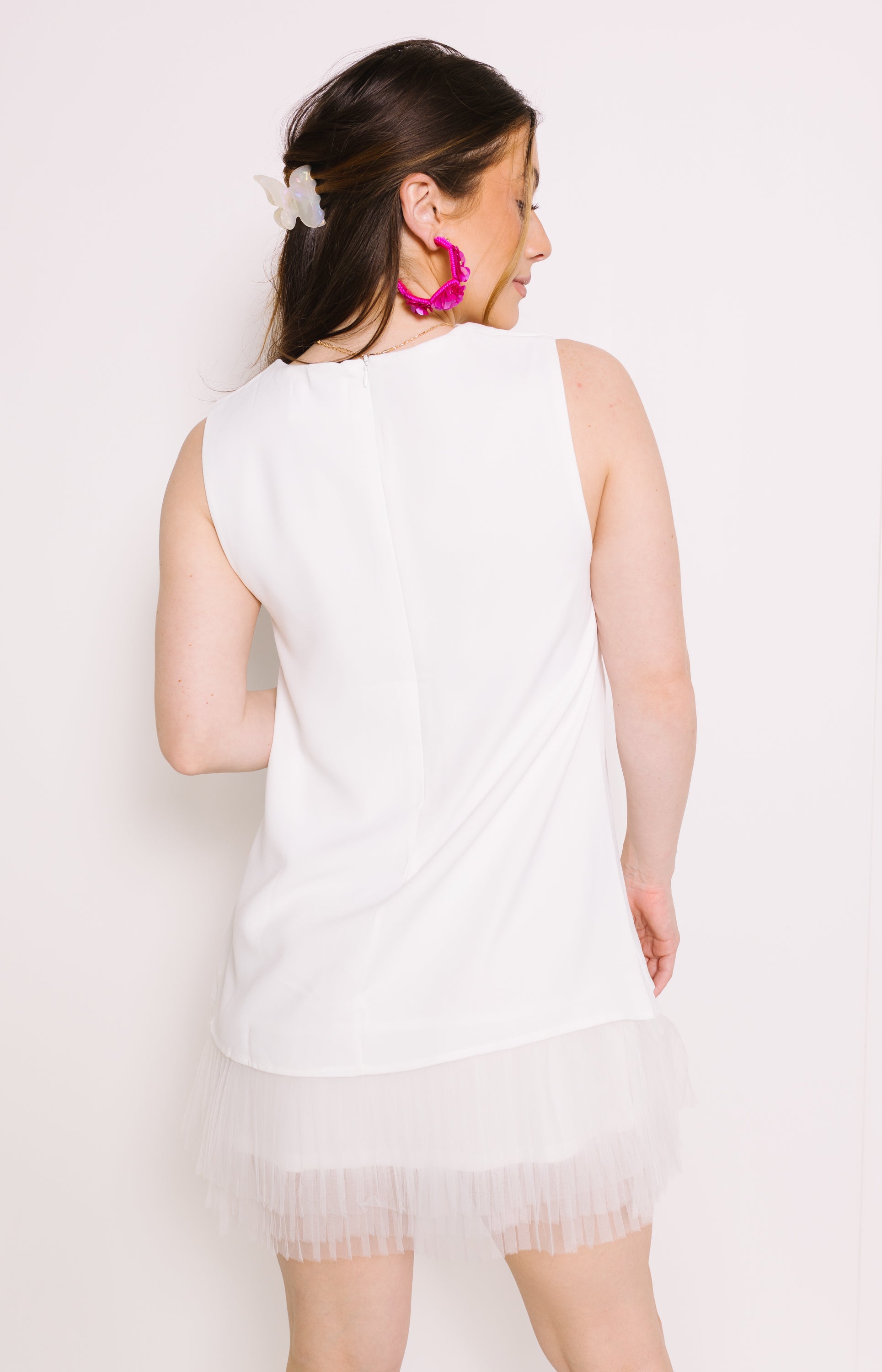 She's The One Sleeveless Tiered Dress, WHITE