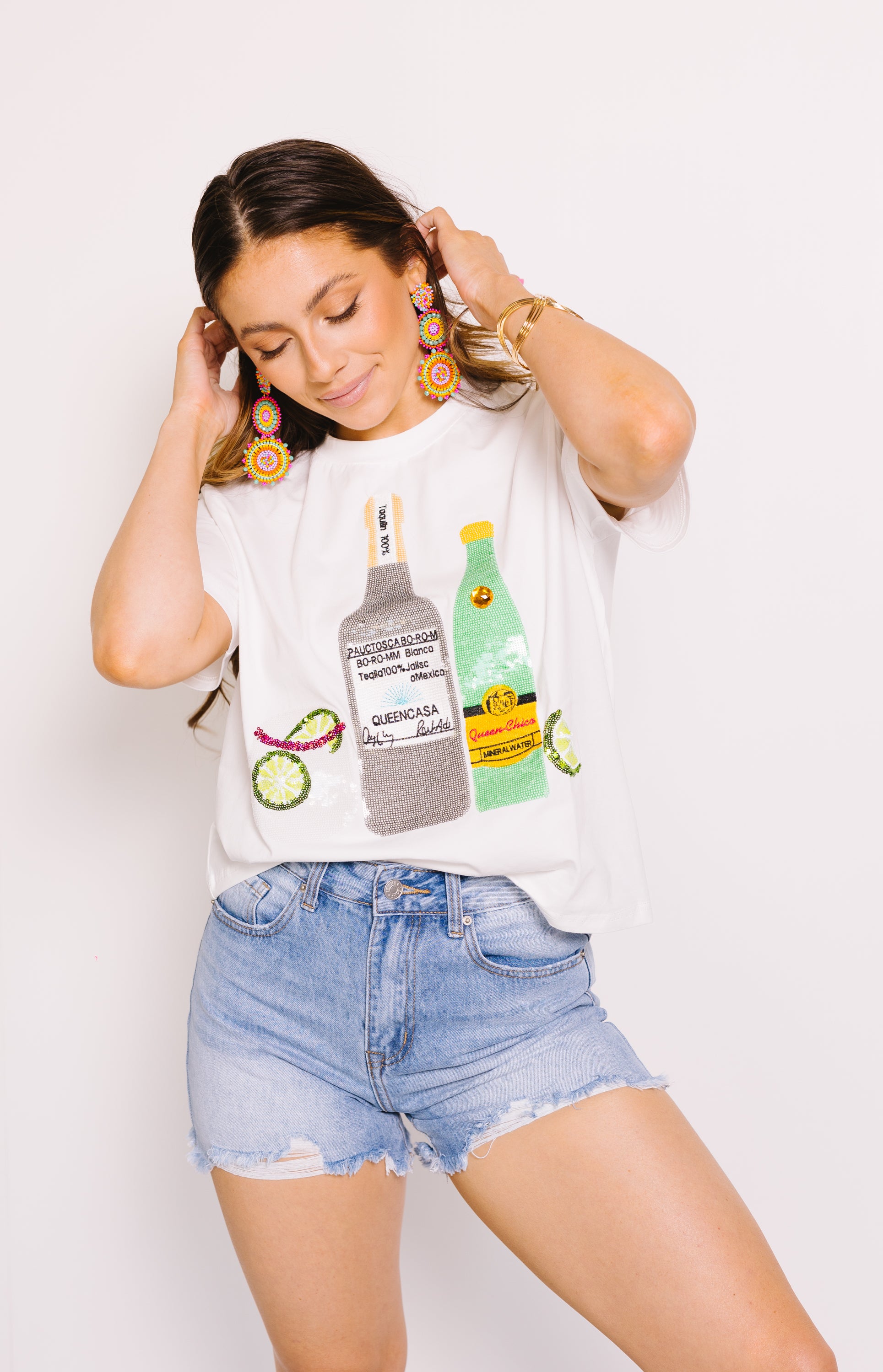 Queen Of Sparkles: Ranch Water Tee, WHITE